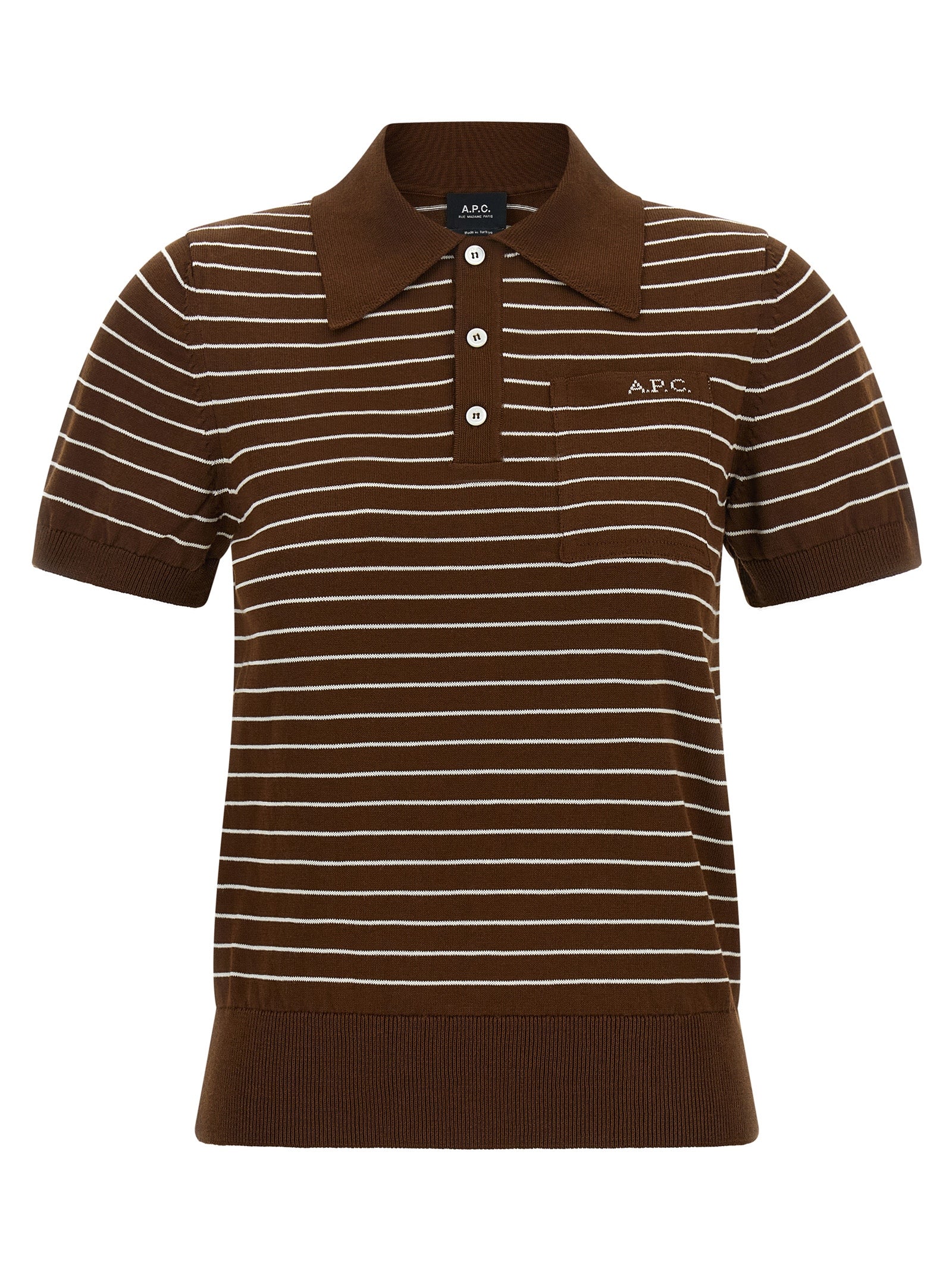 A.P.C. Braunes Baumwoll-Polohemd