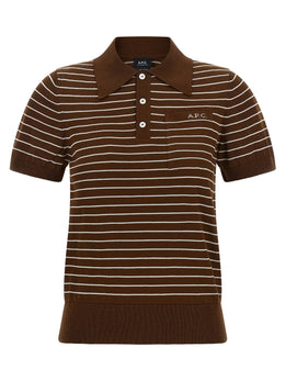 A.P.C. Braunes Baumwoll-Polohemd