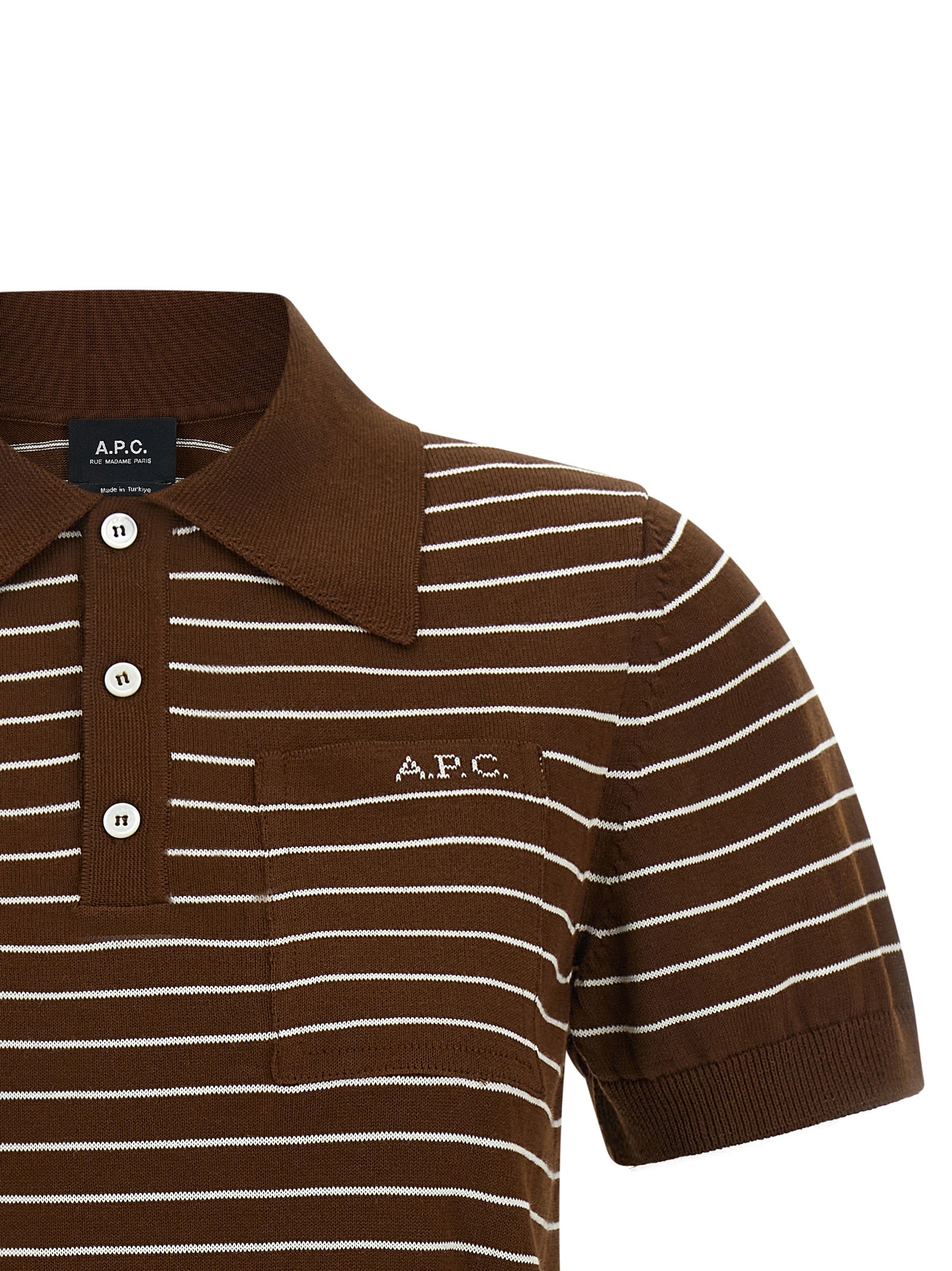 A.P.C. Braunes Baumwoll-Polohemd