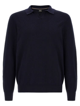 Hugo Boss Blaues Baumwoll-Polohemd