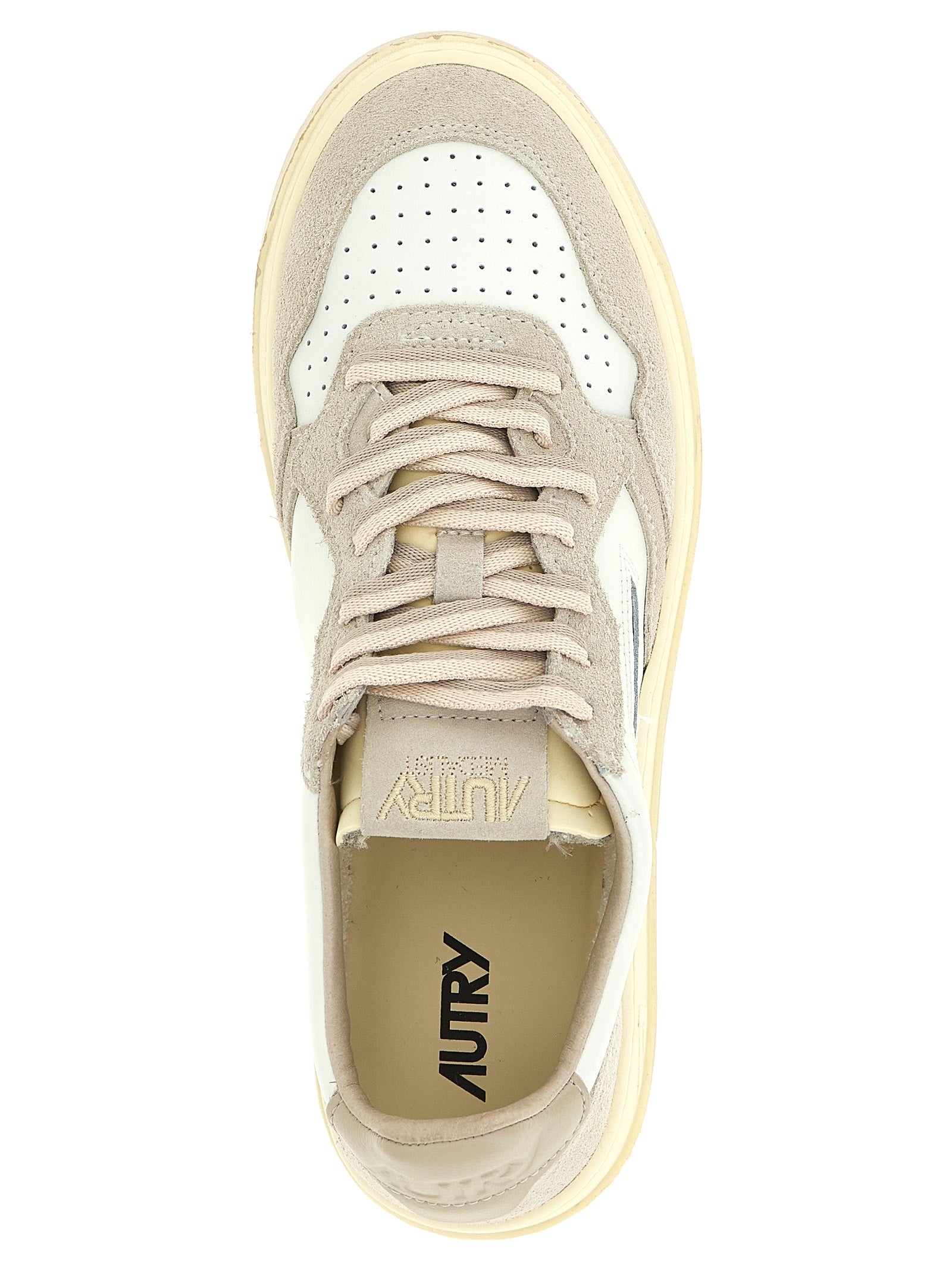 Autry Graue Sneaker aus Rindsleder mit niedrigem Schaft