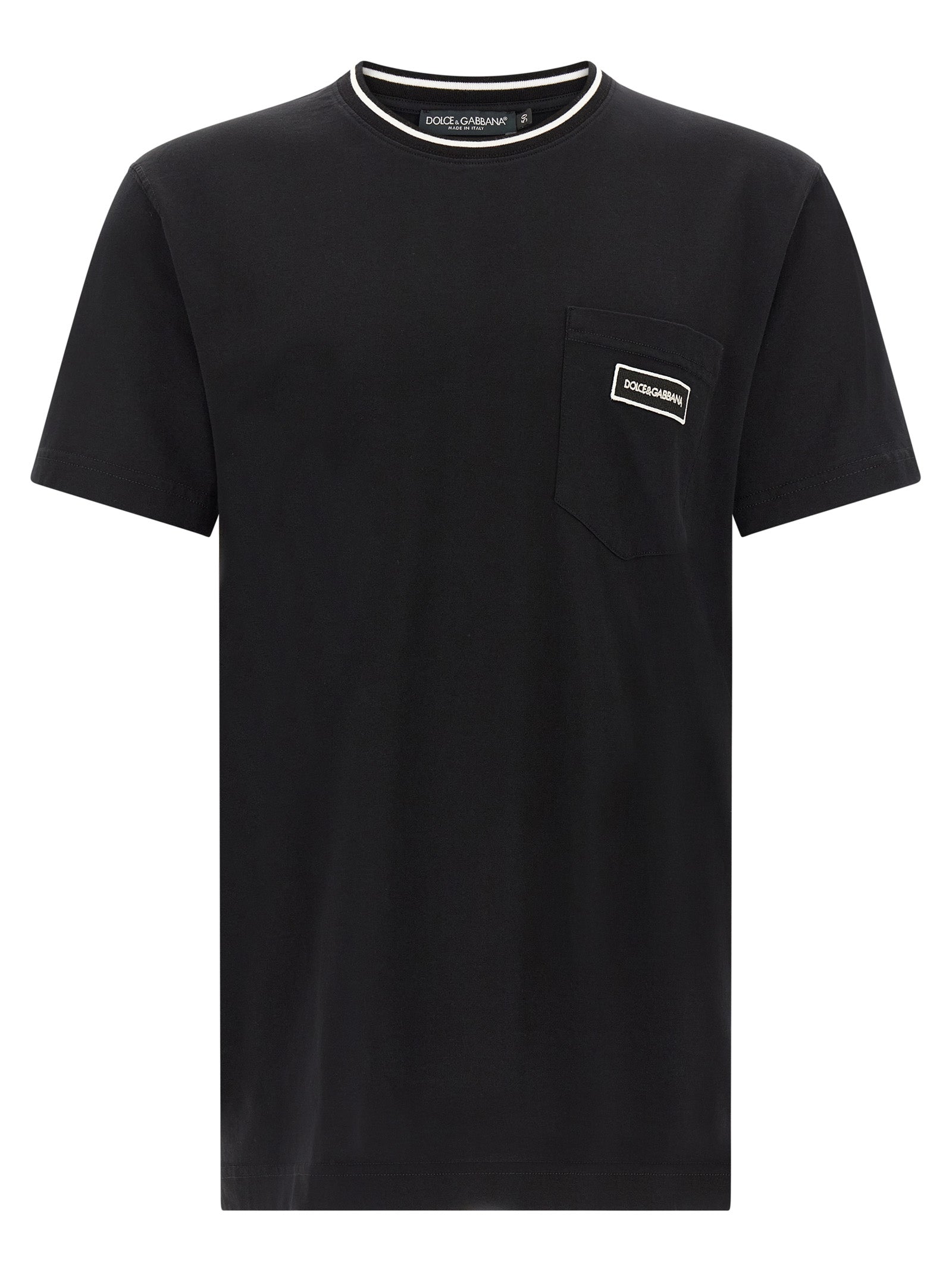 Dolce & Gabbana Schwarzes Baumwoll-T-Shirt