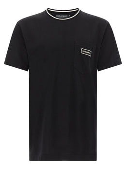 Dolce & Gabbana Schwarzes Baumwoll-T-Shirt