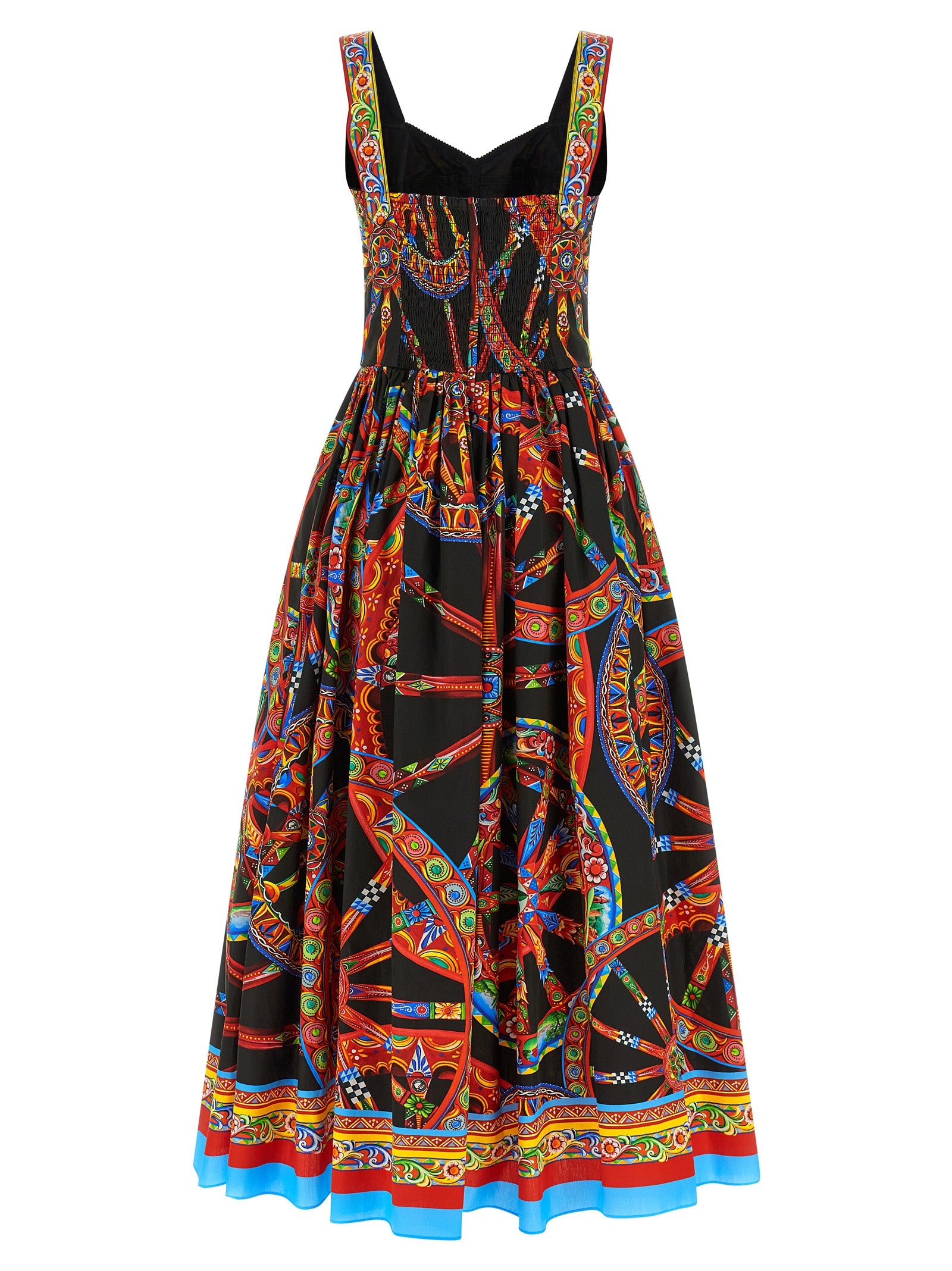Dolce & Gabbana Mehrfarbiges Baumwoll-Maxikleid