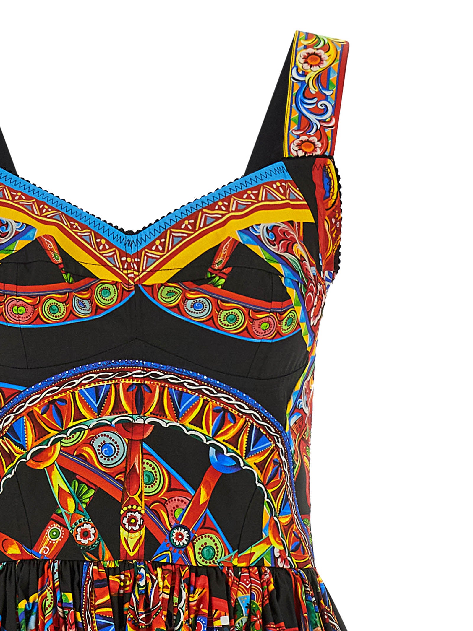 Dolce & Gabbana Mehrfarbiges Baumwoll-Maxikleid
