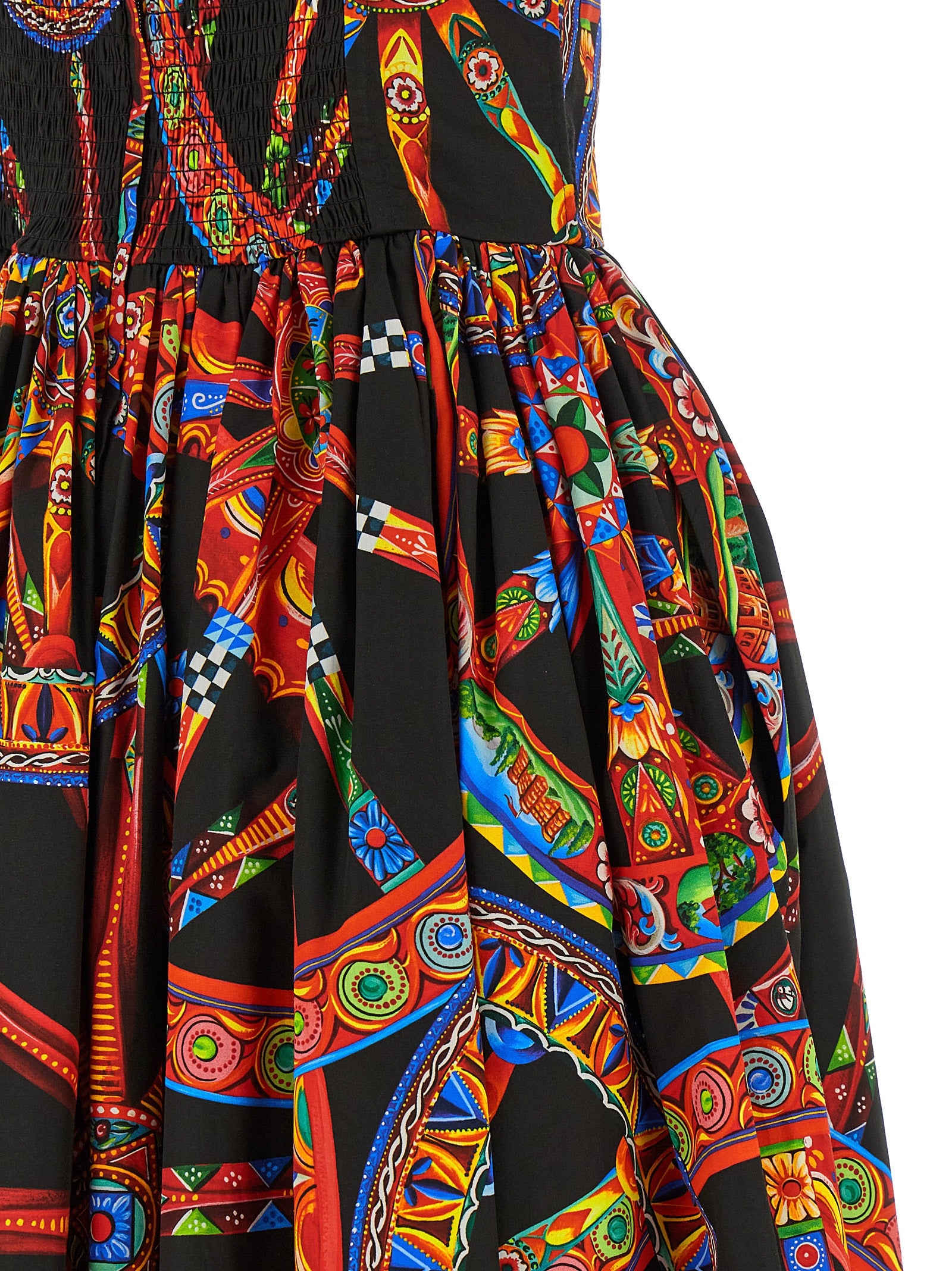 Dolce & Gabbana Mehrfarbiges Baumwoll-Maxikleid