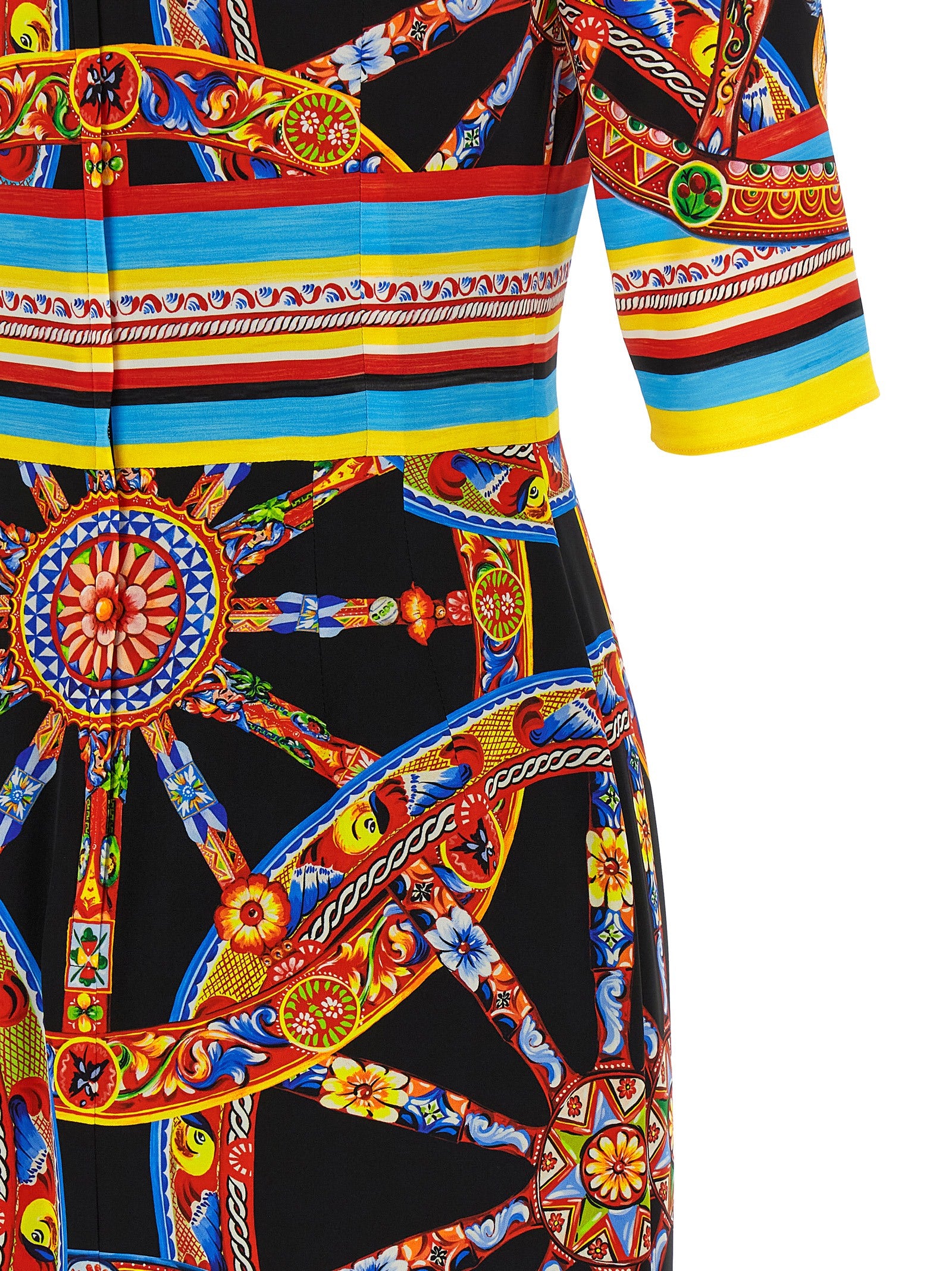 Dolce & Gabbana Mehrfarbiges Seiden-Midikleid