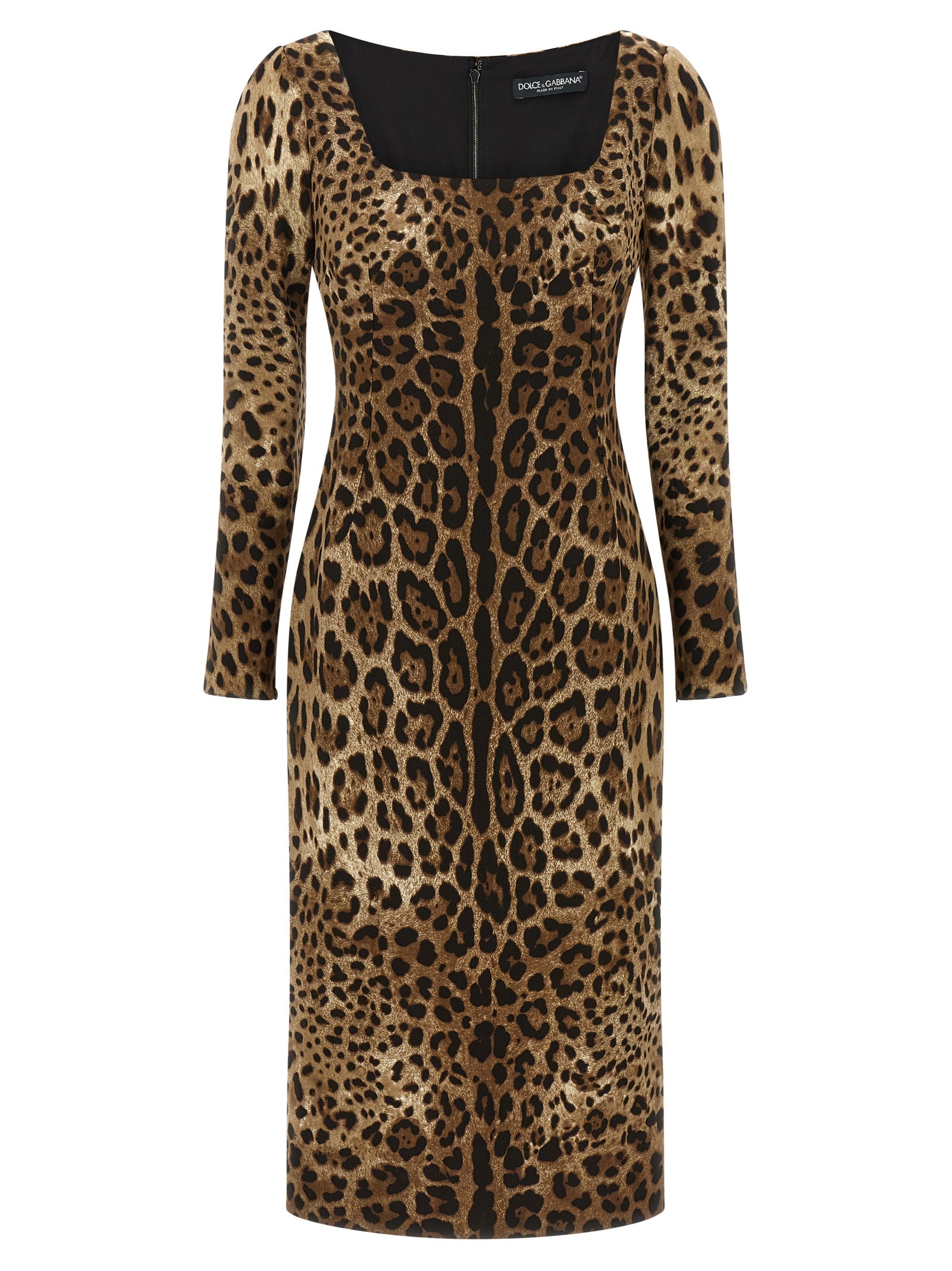 Dolce & Gabbana Braunes Midikleid aus Viskose
