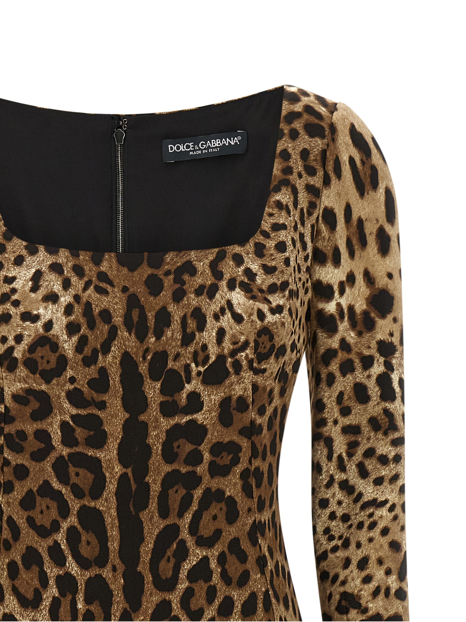 Dolce & Gabbana Braunes Midikleid aus Viskose