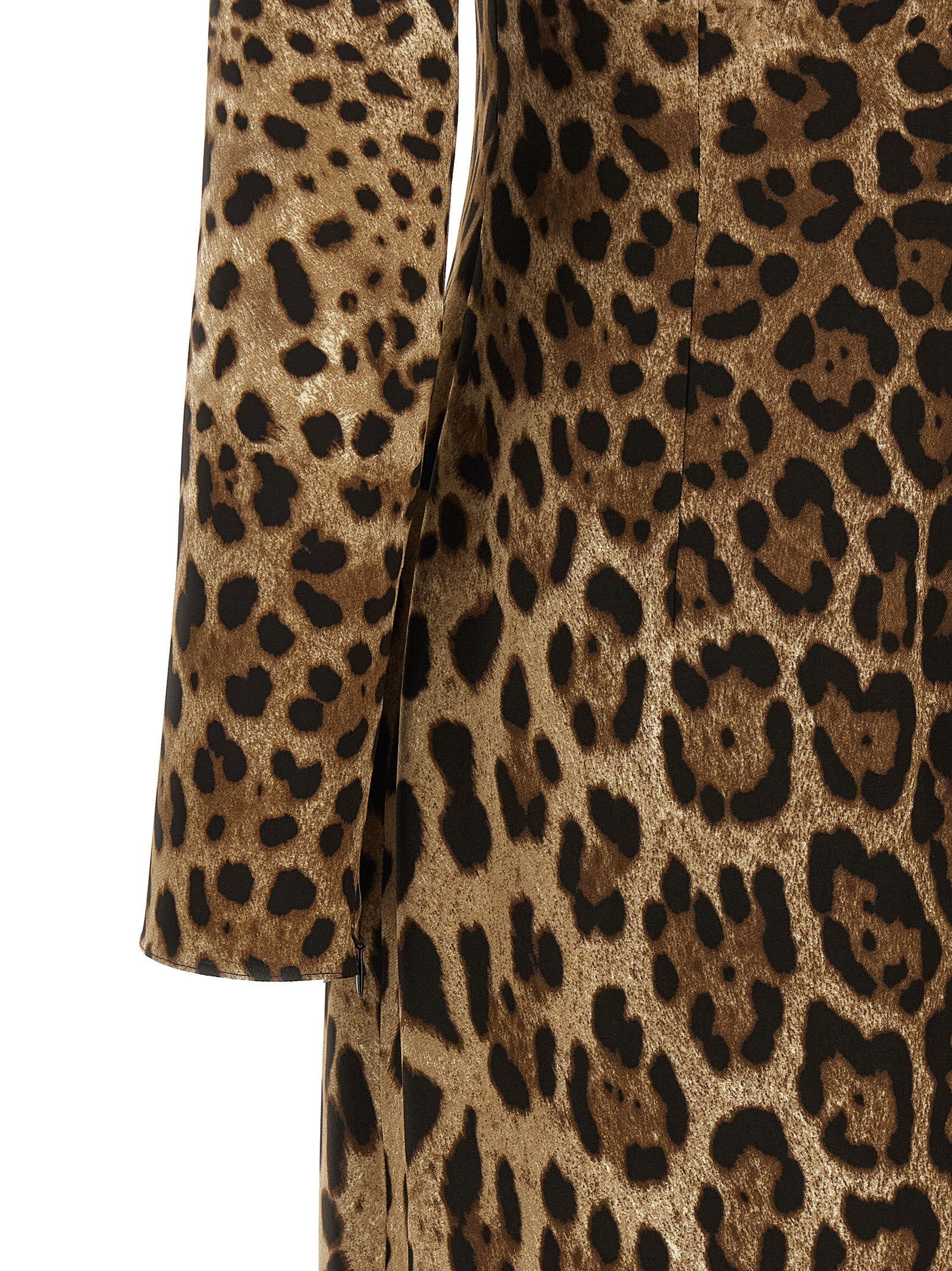 Dolce & Gabbana Braunes Midikleid aus Viskose