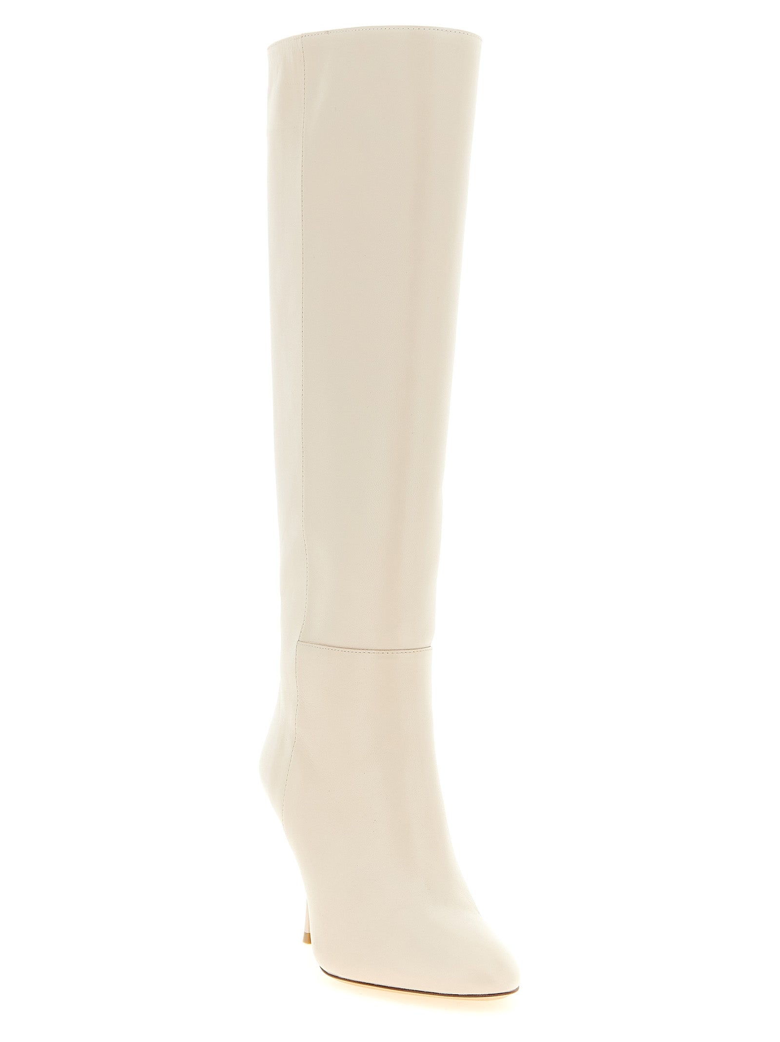 Stuart Weitzman Weiße Lammleder Overknee-Stiefel