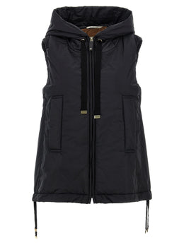 Max Mara Schwarze ärmellose Jacke aus Polyester