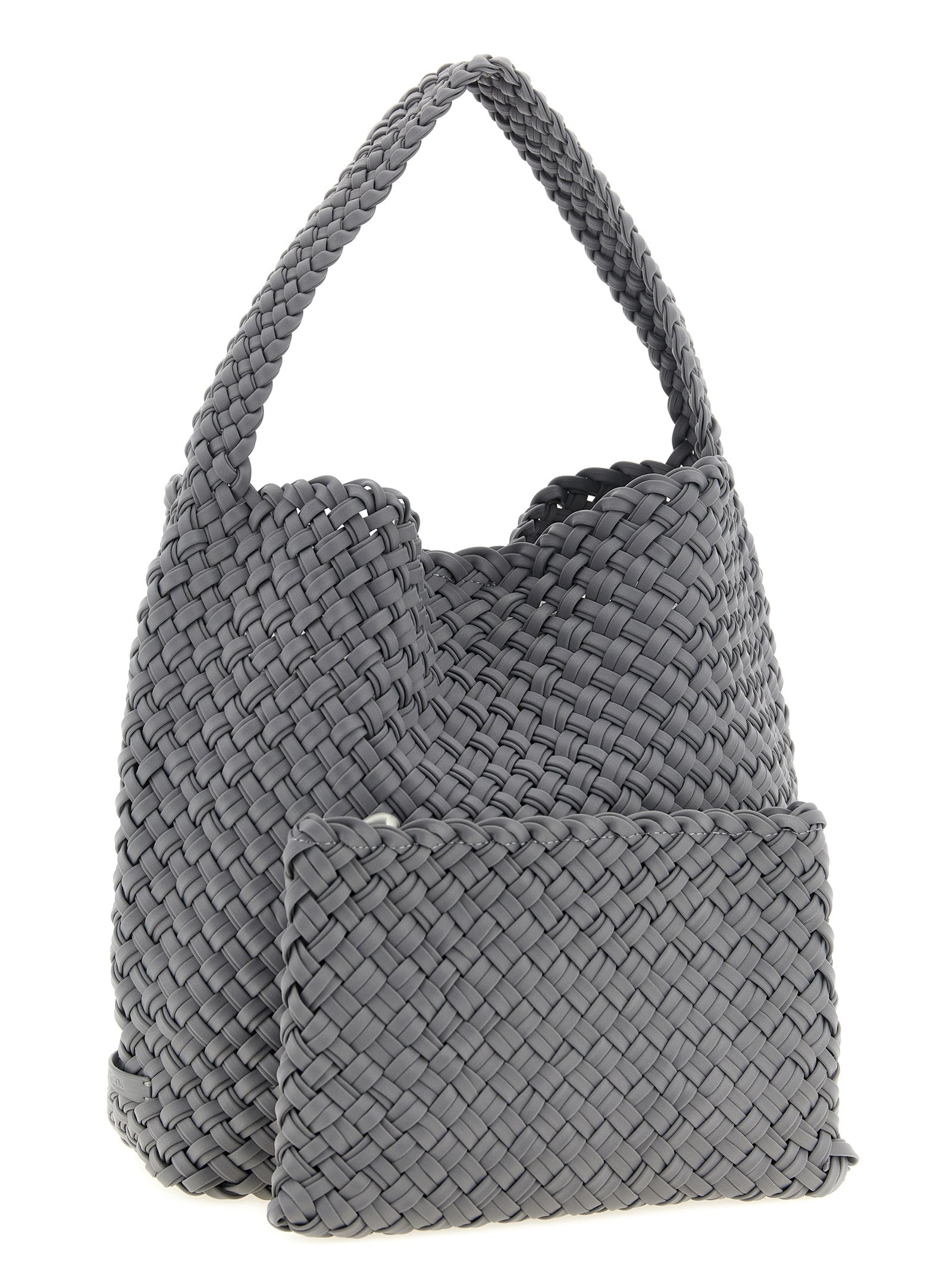NAGHEDI Graue Schultertasche aus Nylon