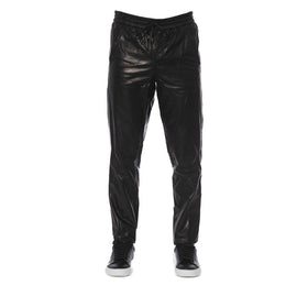 Trussardi Schwarze Herrenhose aus Lammleder
