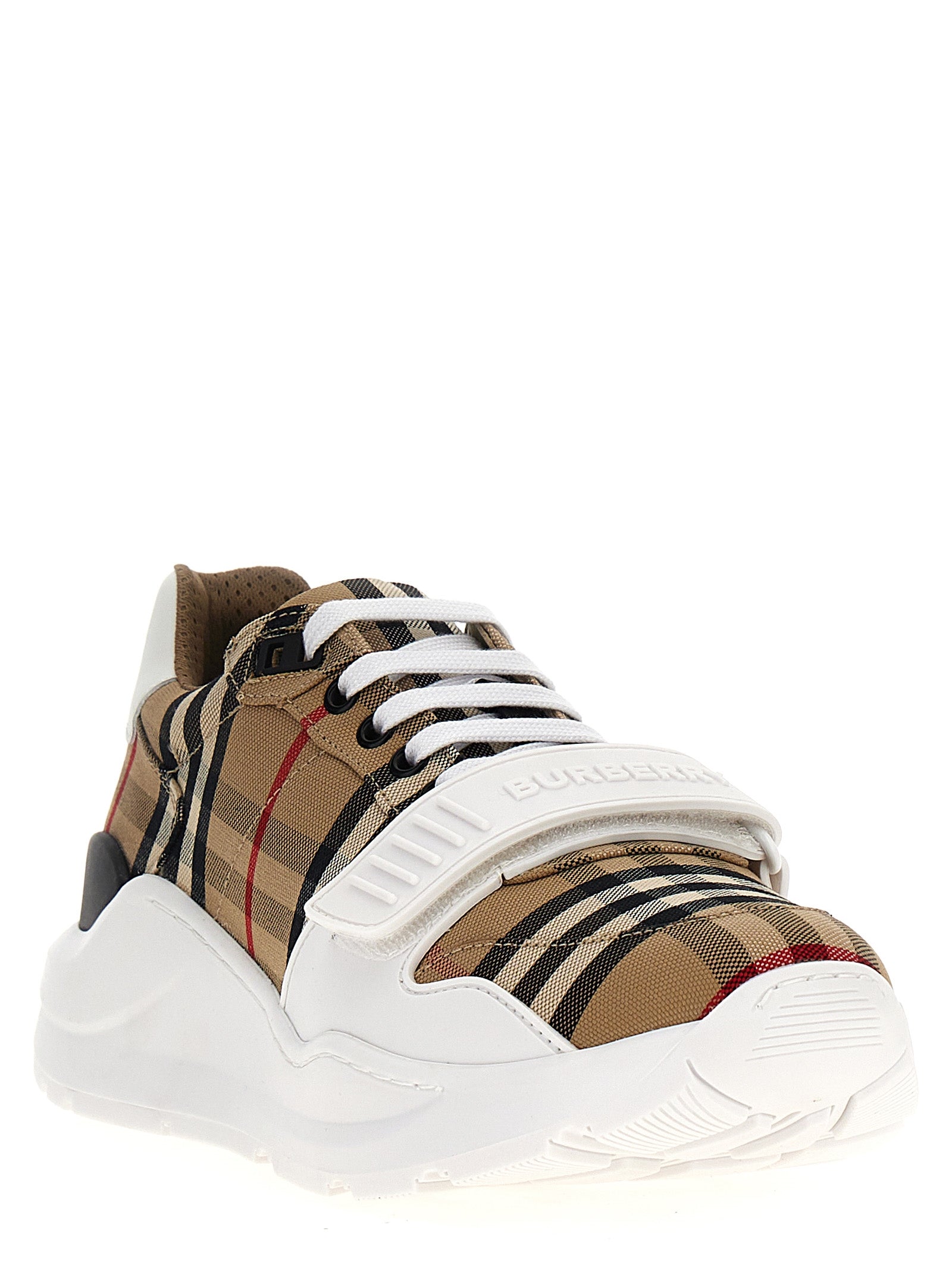 Burberry Beigefarbene Baumwoll-Sportschuhe