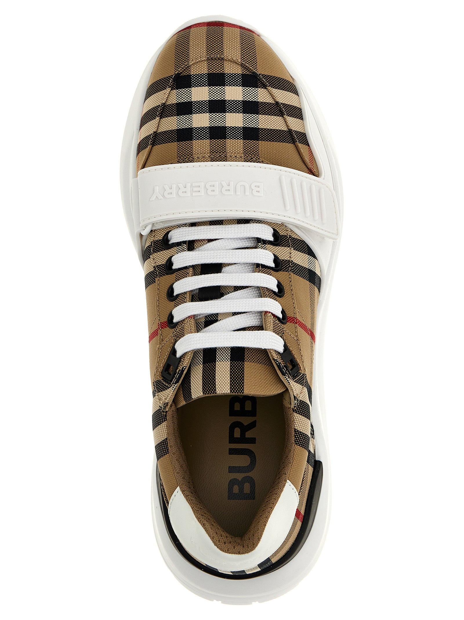 Burberry Beigefarbene Baumwoll-Sportschuhe