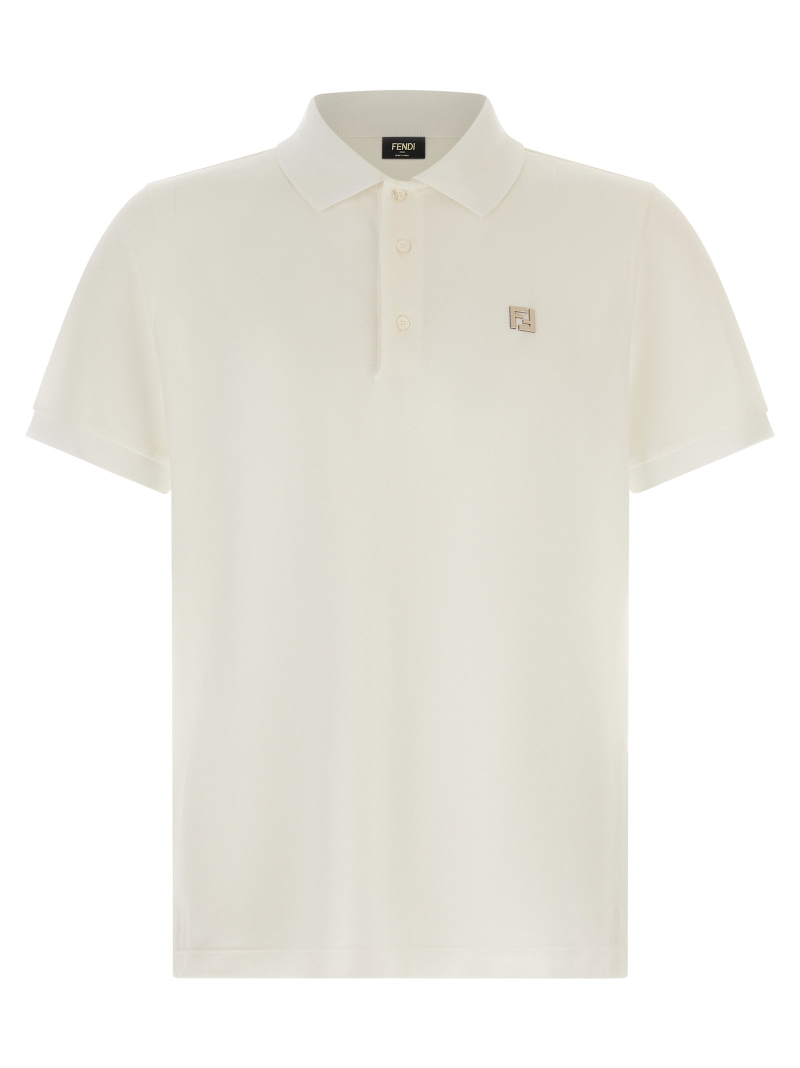 Fendi Weißes Poloshirt aus Baumwolle