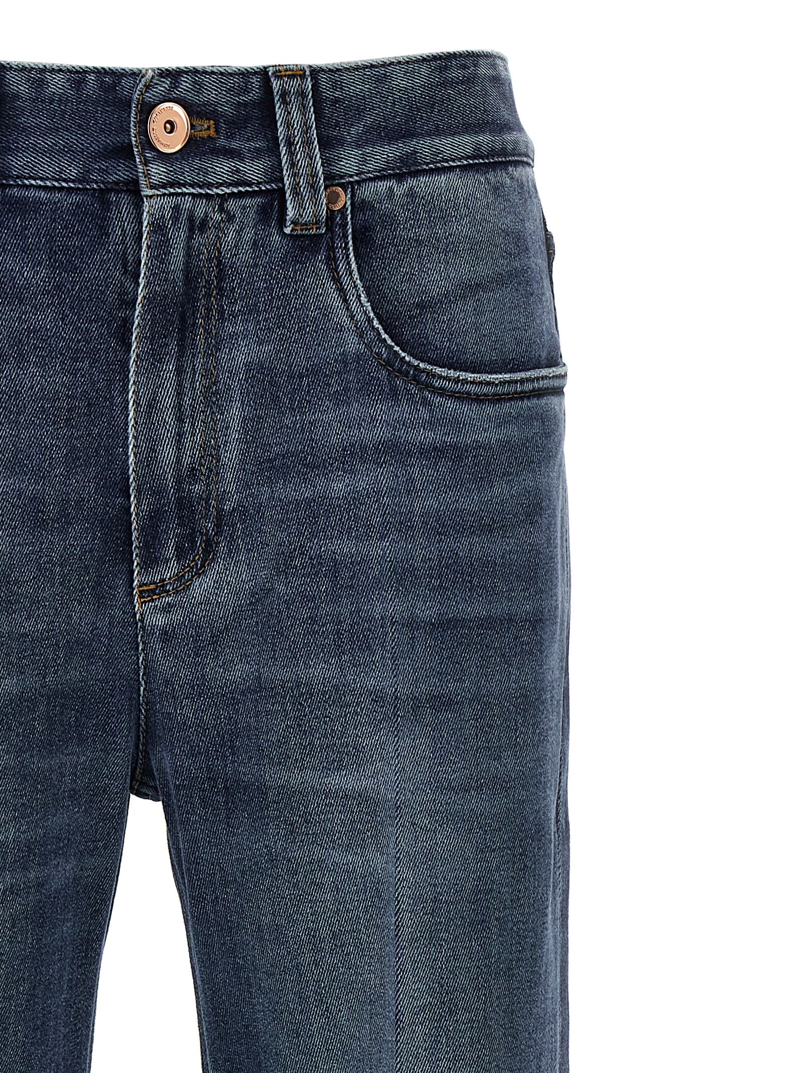 Brunello Cucinelli Blaue Baumwolljeans im Relaxed Fit