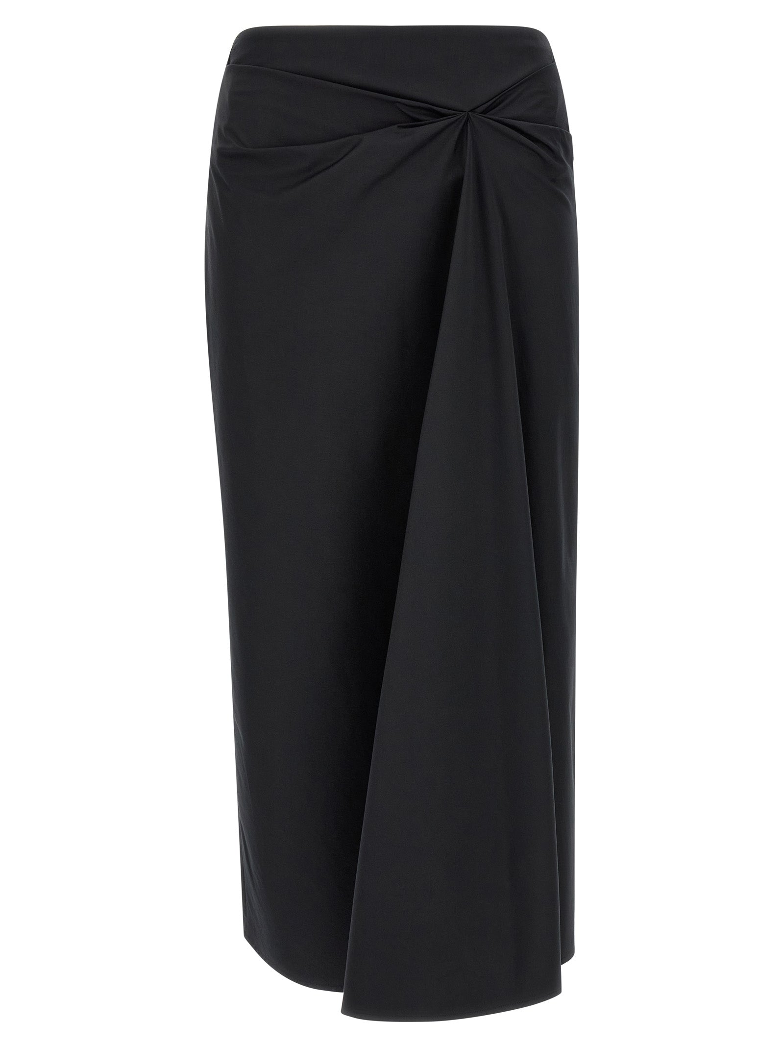 Max Mara Schwarzer Baumwoll-Midirock
