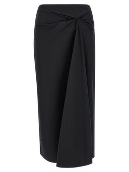 Max Mara Schwarzer Baumwoll-Midirock