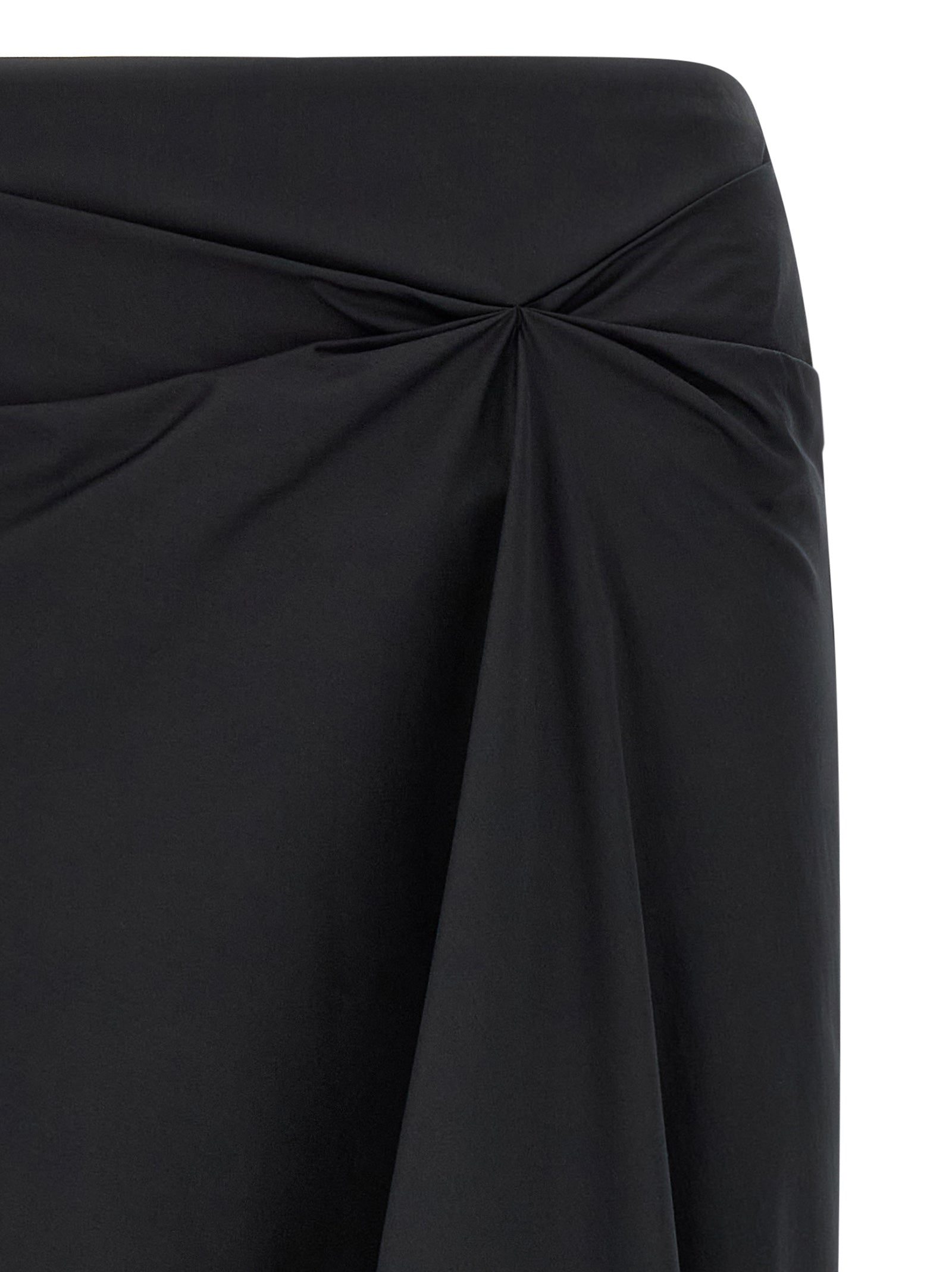 Max Mara Schwarzer Baumwoll-Midirock