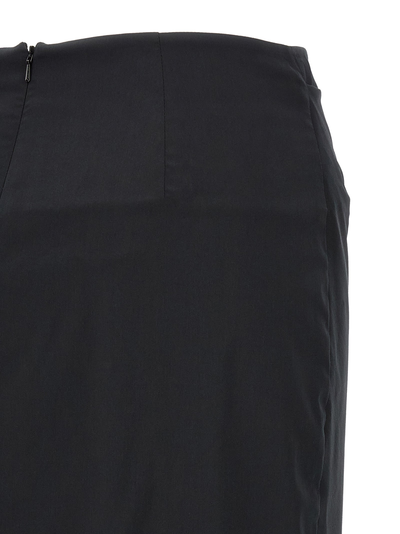 Max Mara Schwarzer Baumwoll-Midirock