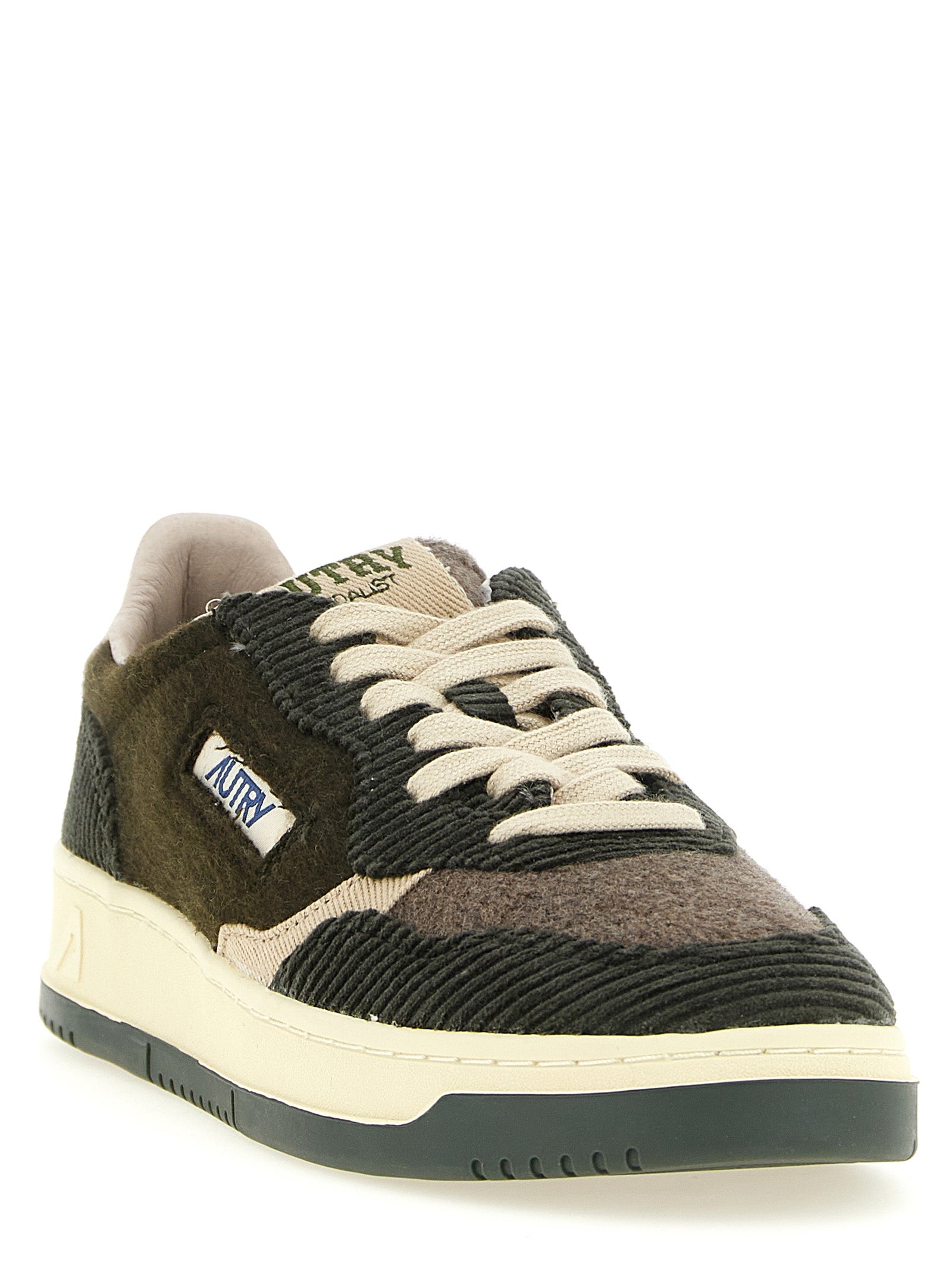 Autry Braune Textil-Sneaker mit niedrigem Schaft