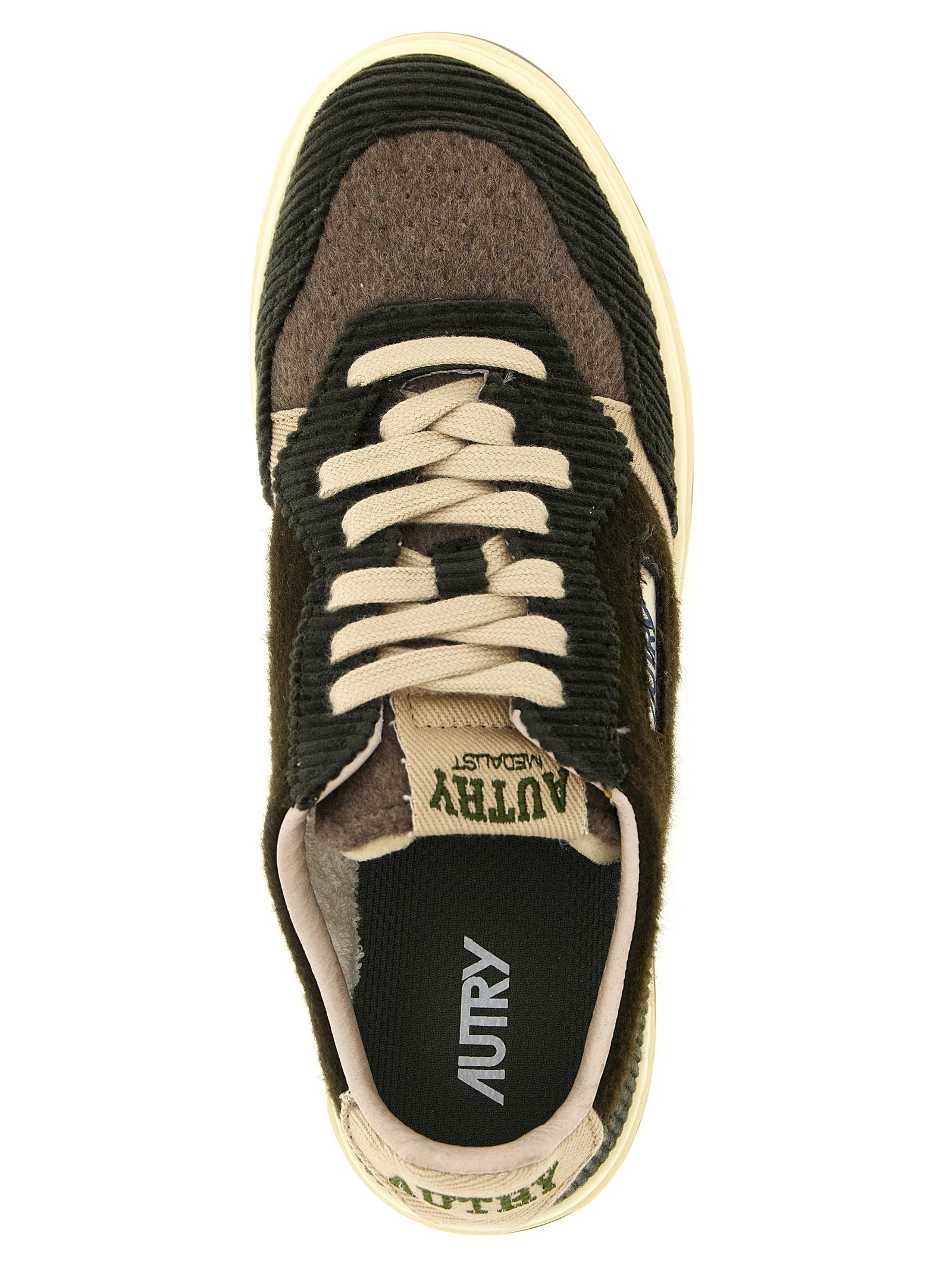 Autry Braune Textil-Sneaker mit niedrigem Schaft
