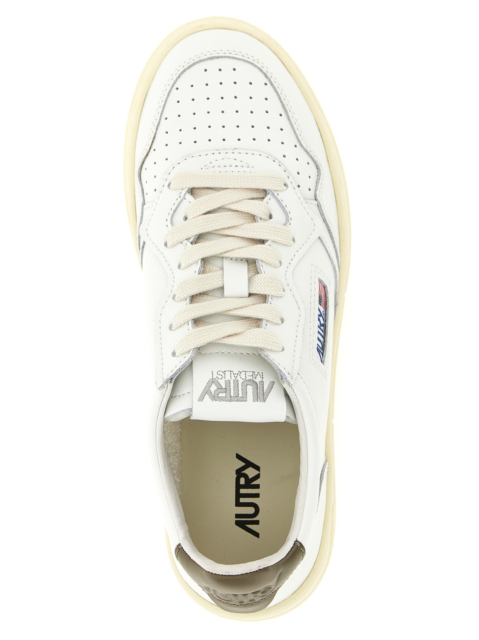 Autry Zweifarbige Low-Top-Sneaker aus Rindsleder