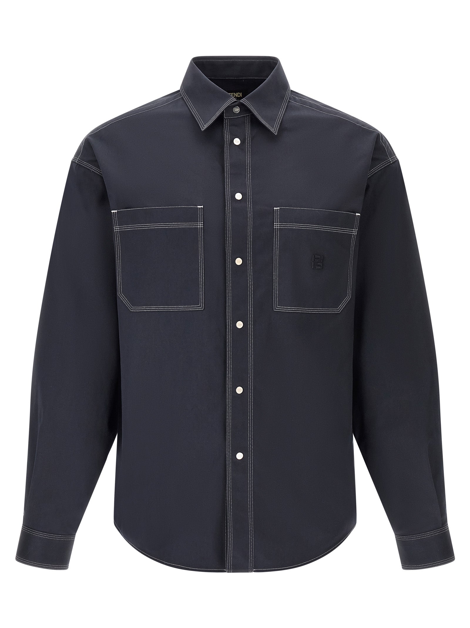 Fendi Blaue Baumwollbluse