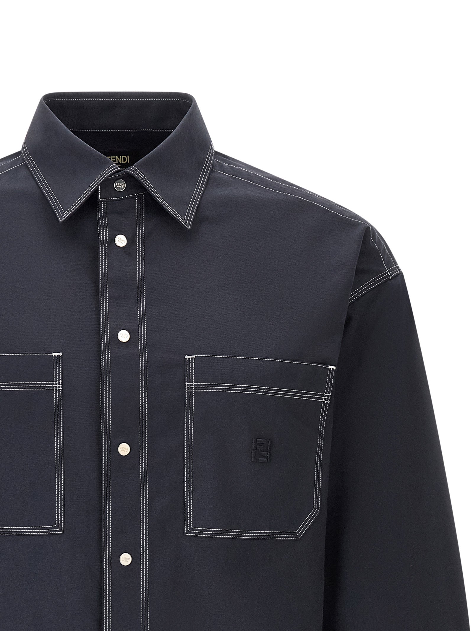 Fendi Blaue Baumwollbluse