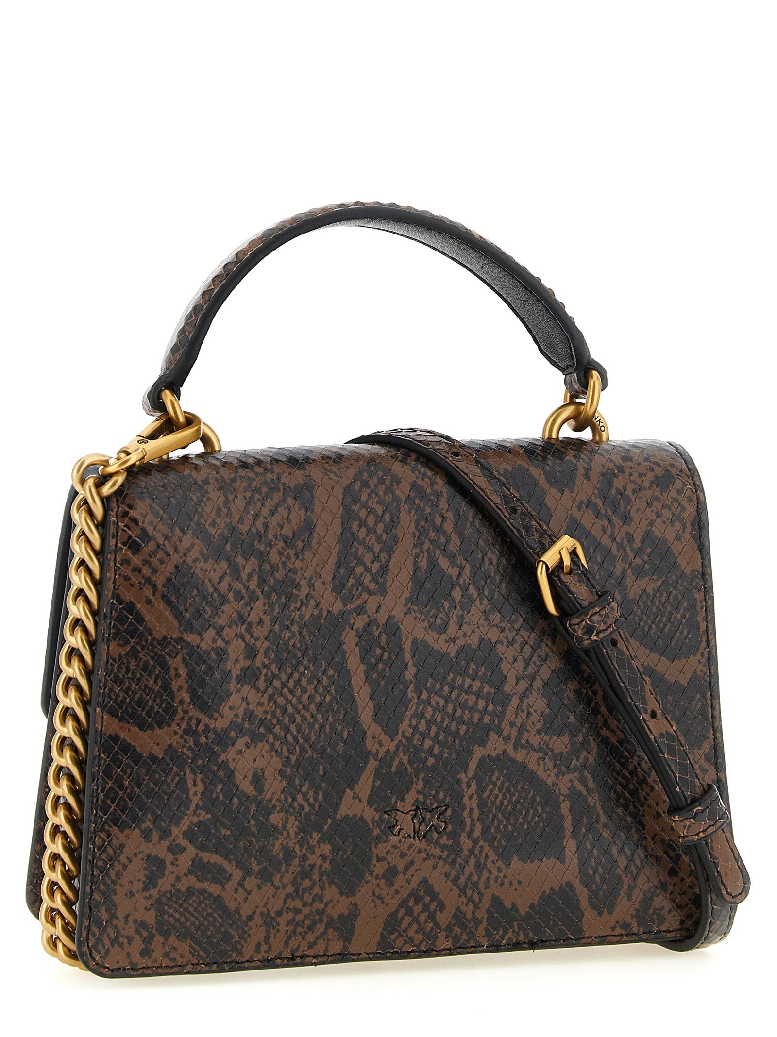 PINKO Braune Kalbsleder-Handtasche