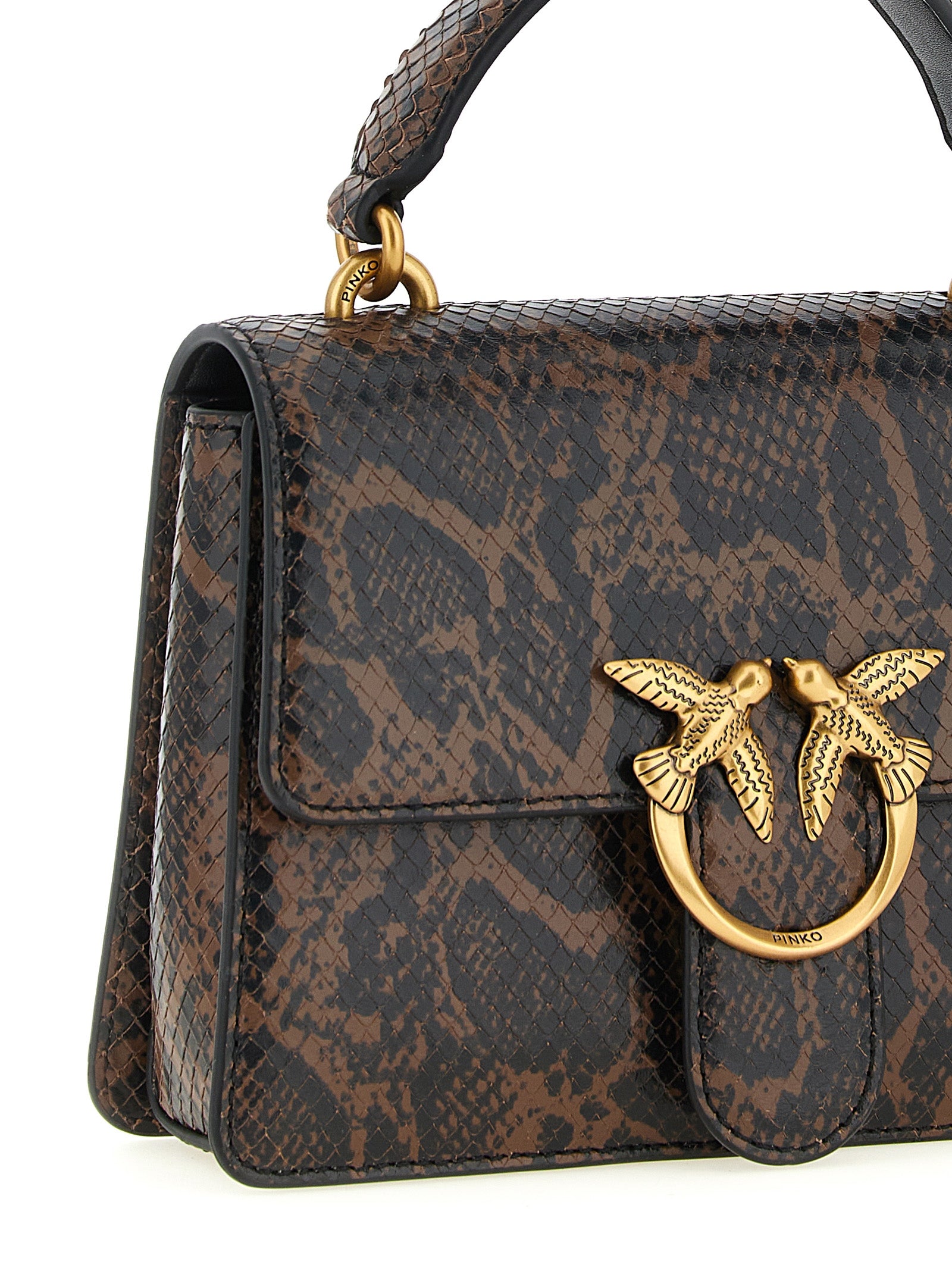 PINKO Braune Kalbsleder-Handtasche