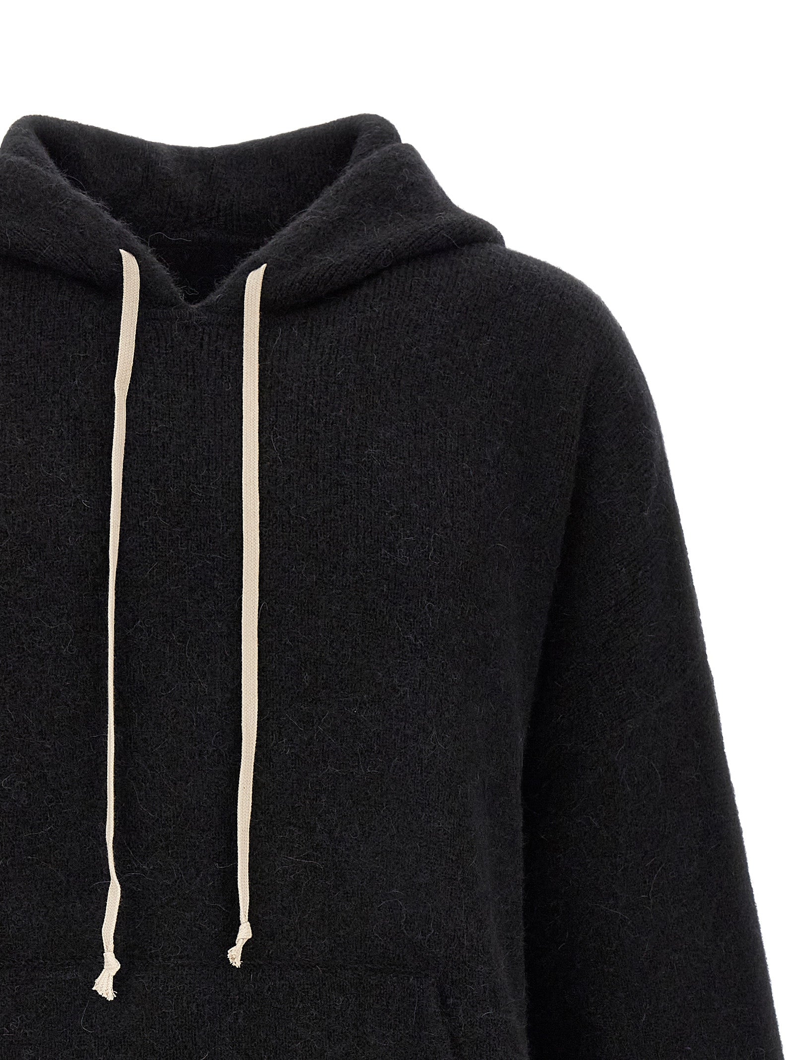Rick Owens Schwarzer Marabou-Pullover