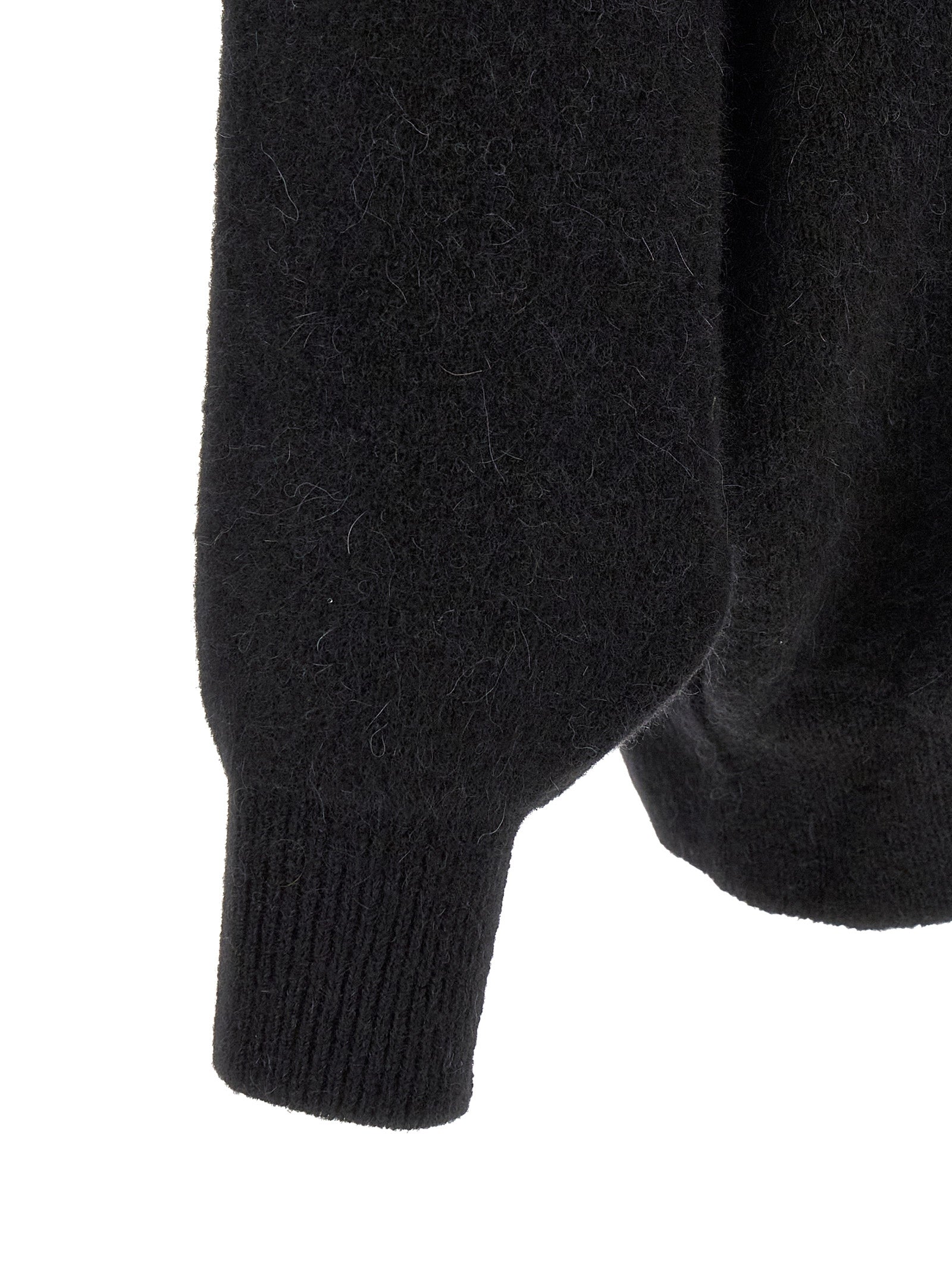 Rick Owens Schwarzer Marabou-Pullover