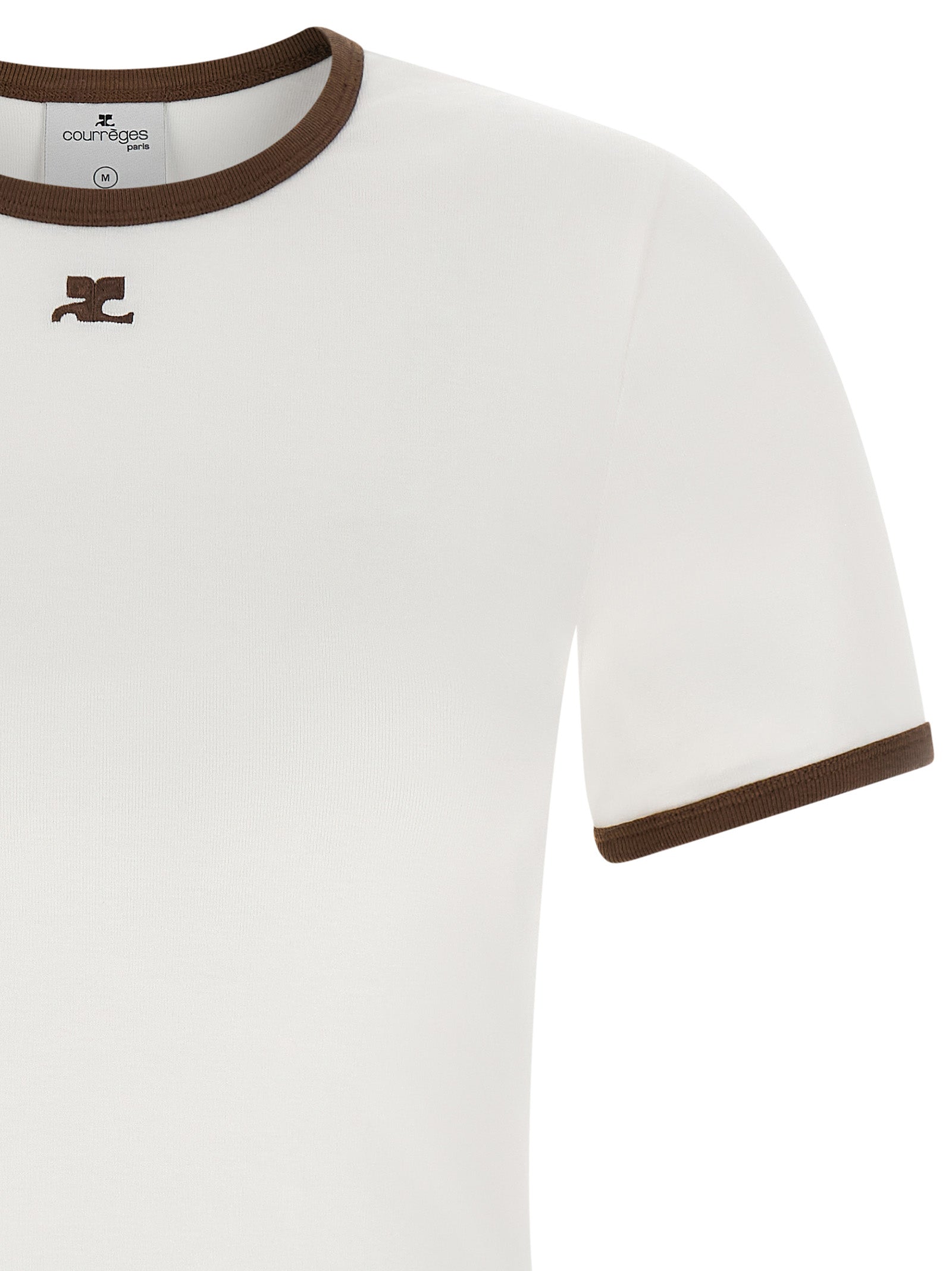 Courrèges Braunes Baumwoll-T-Shirt