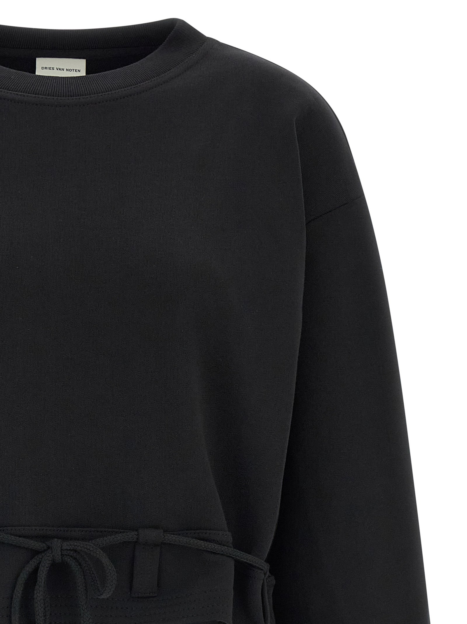 Dries Van Noten Schwarzer Baumwoll-Sweatshirt