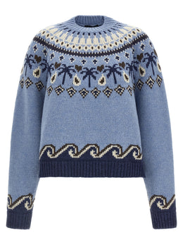 Alanui Blauer Cardigan aus Schurwolle