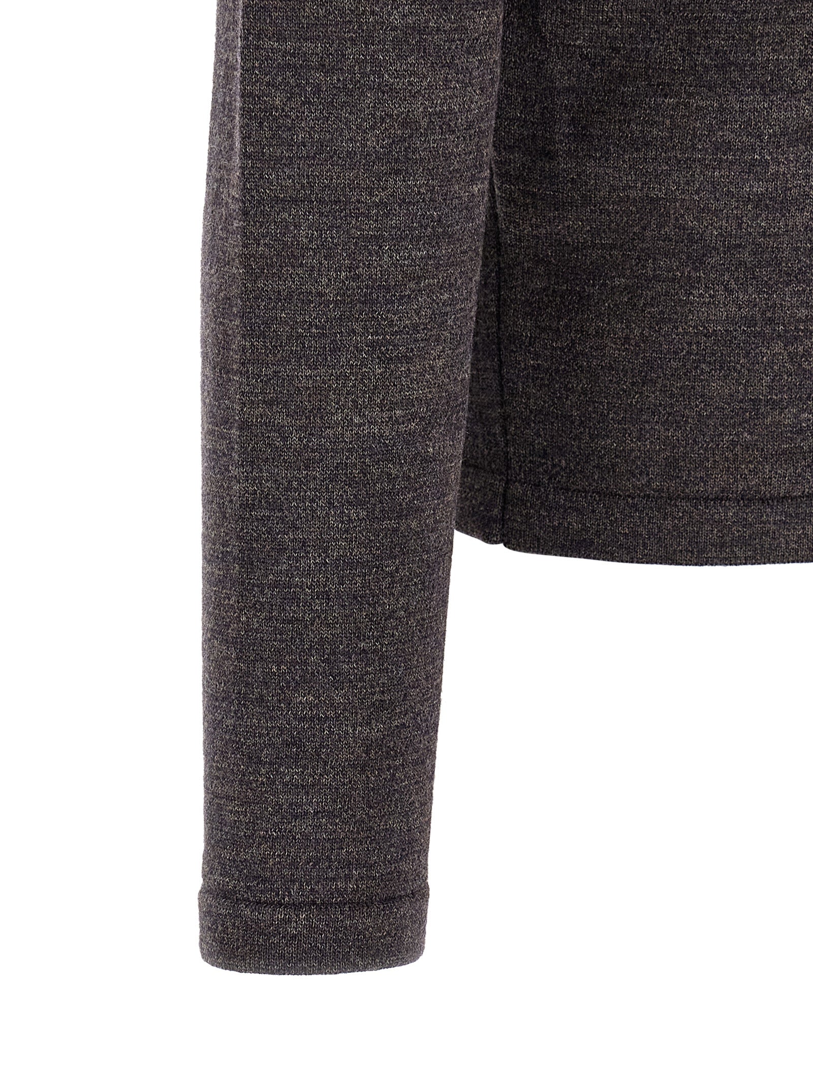 Lemaire Braunes Woll-Poloshirt