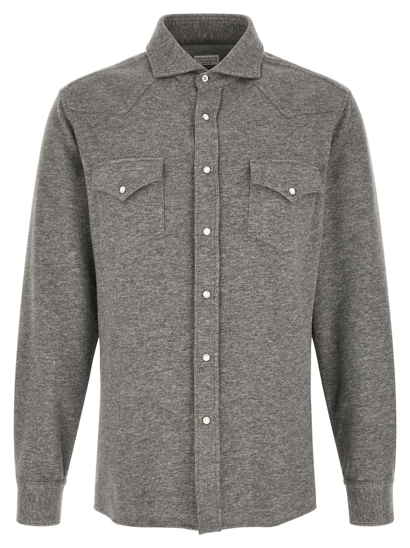 Brunello Cucinelli Graue Kaschmirbluse