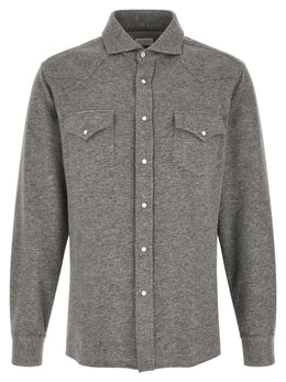 Brunello Cucinelli Graue Kaschmirbluse