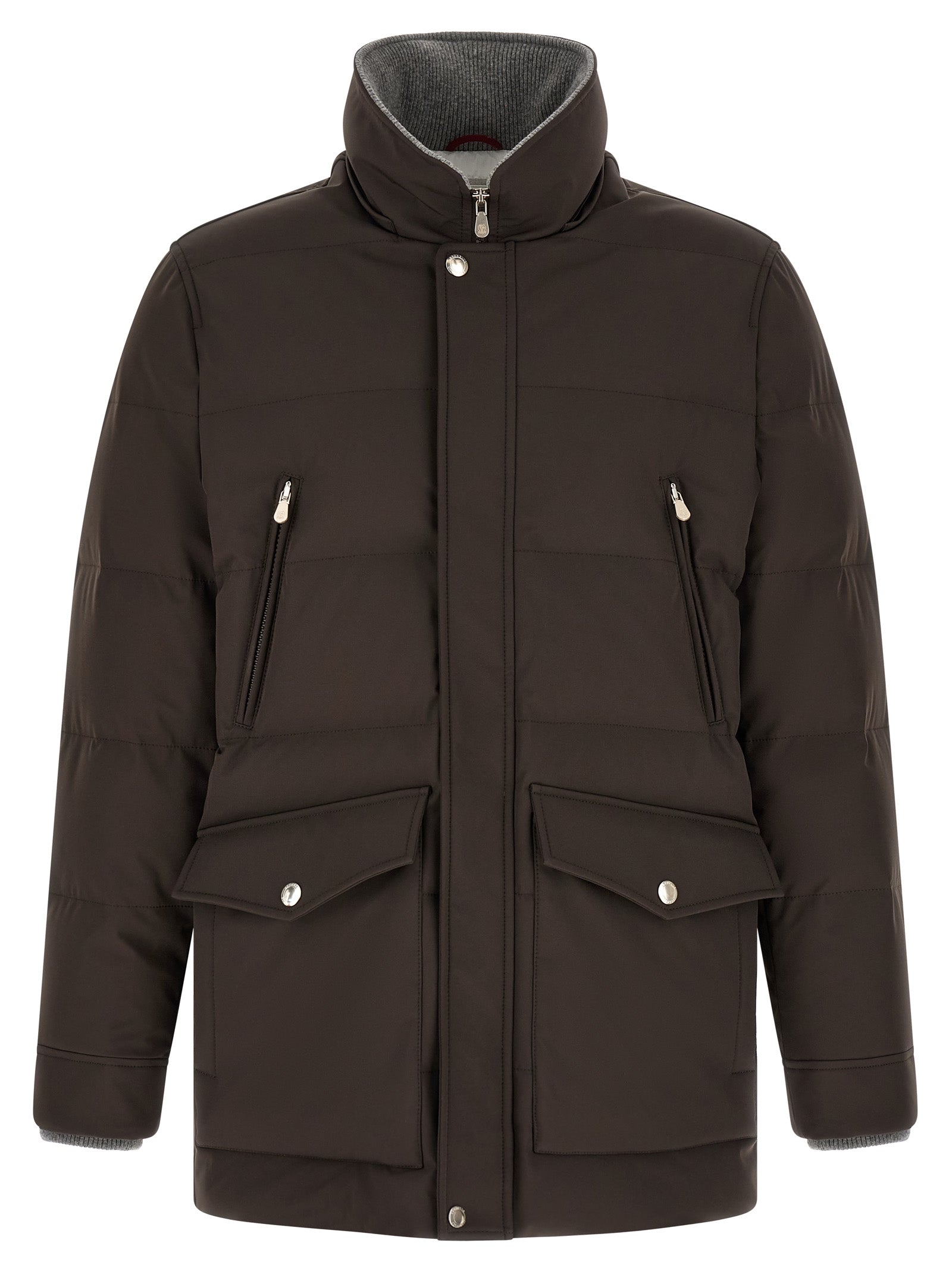 Brunello Cucinelli Brauner Parka aus Polyamid