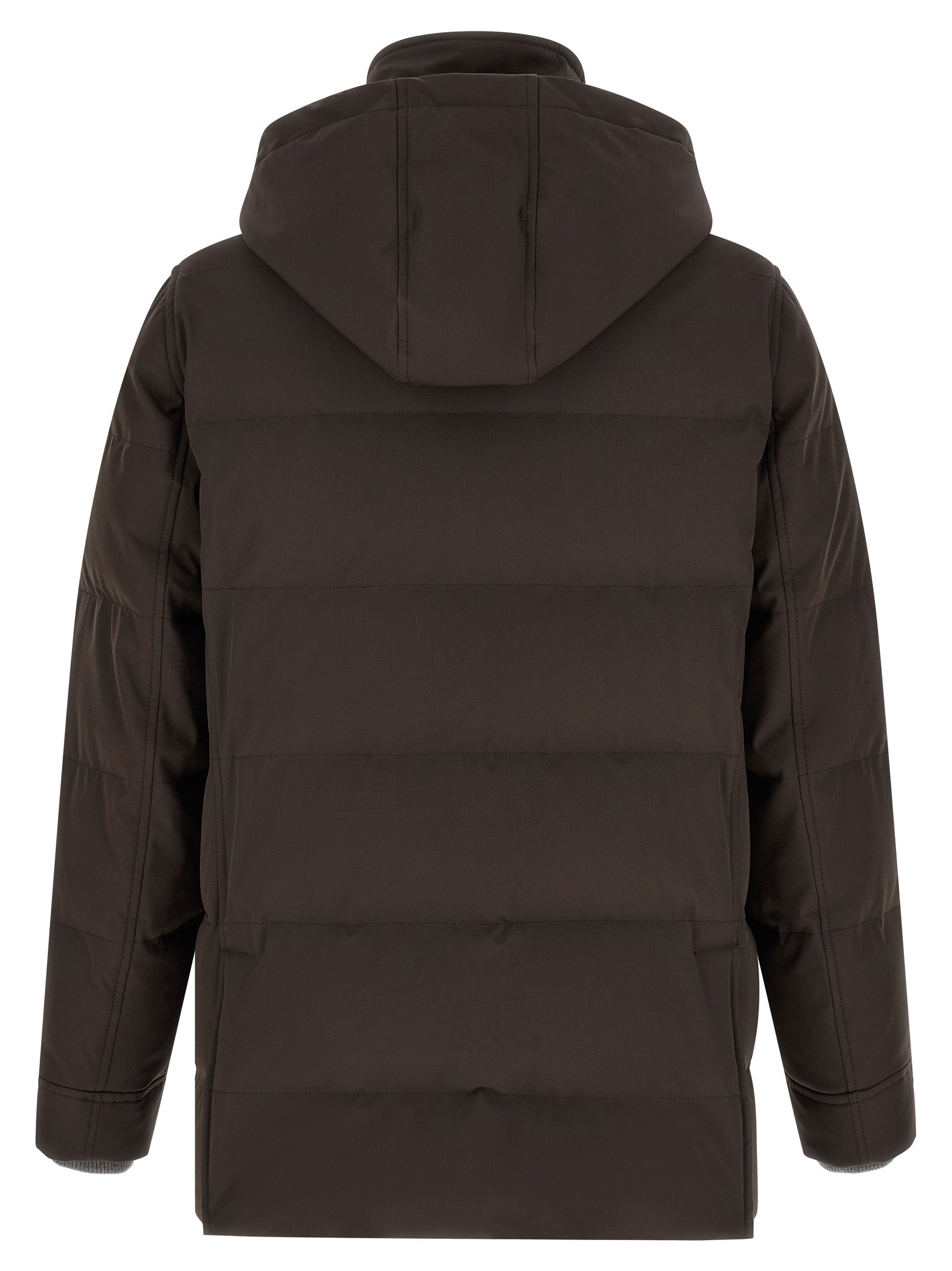 Brunello Cucinelli Brauner Parka aus Polyamid