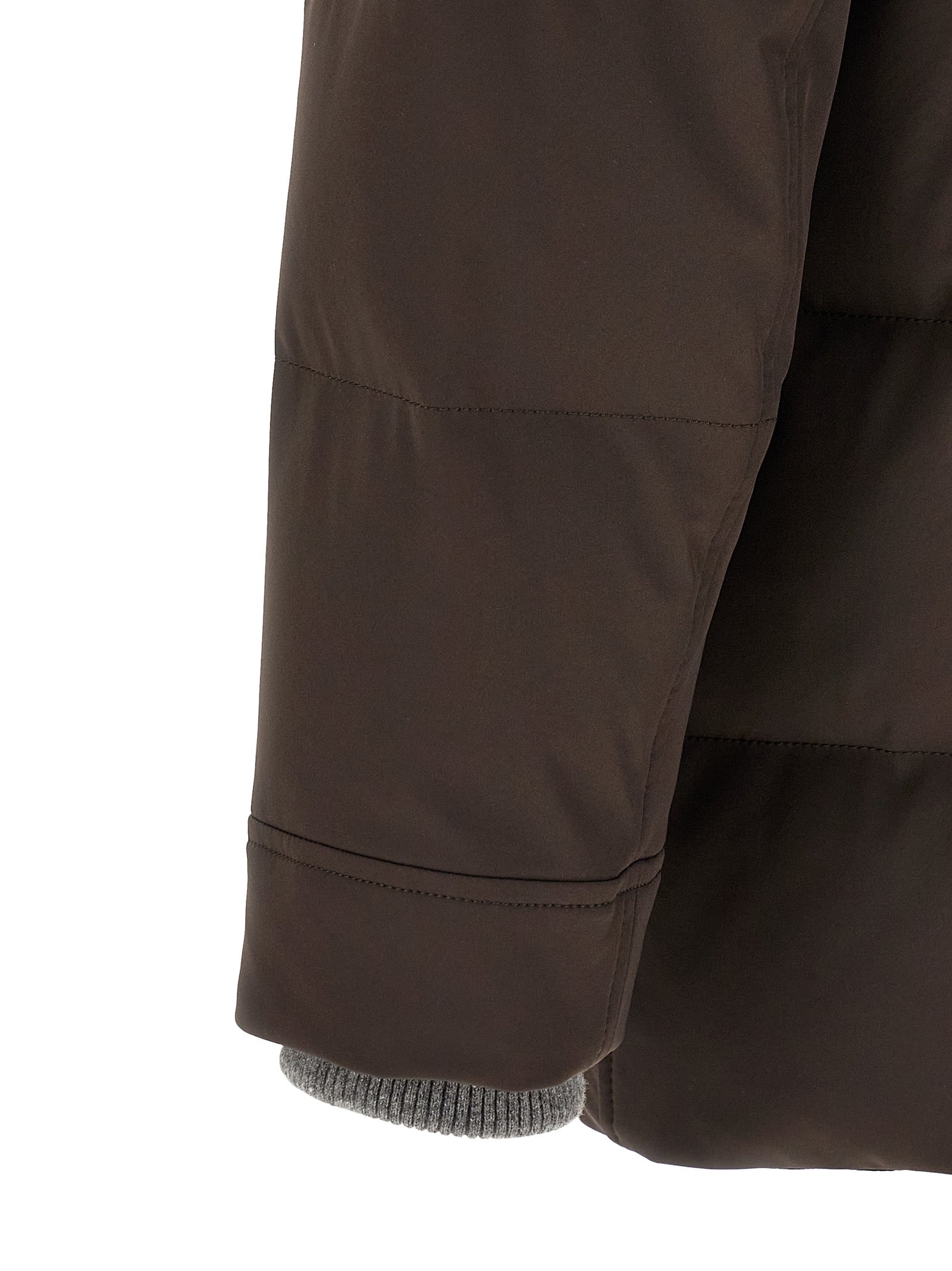 Brunello Cucinelli Brauner Parka aus Polyamid