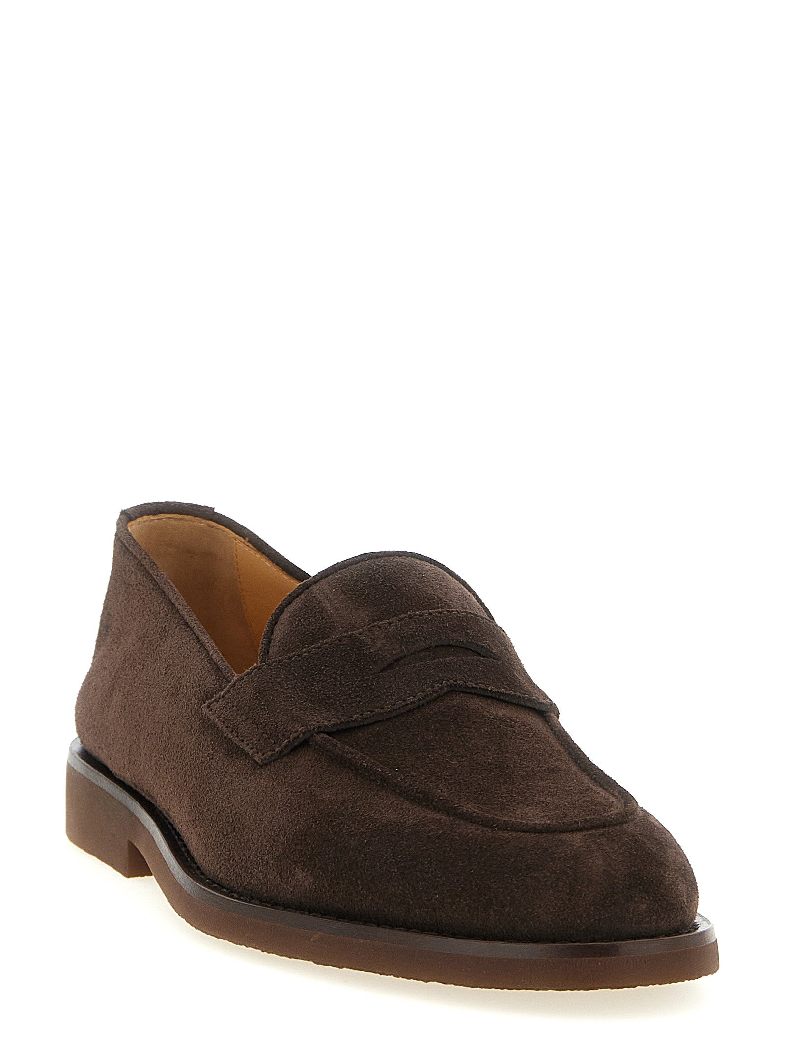 Brunello Cucinelli Braune Kalbsleder-Slipper