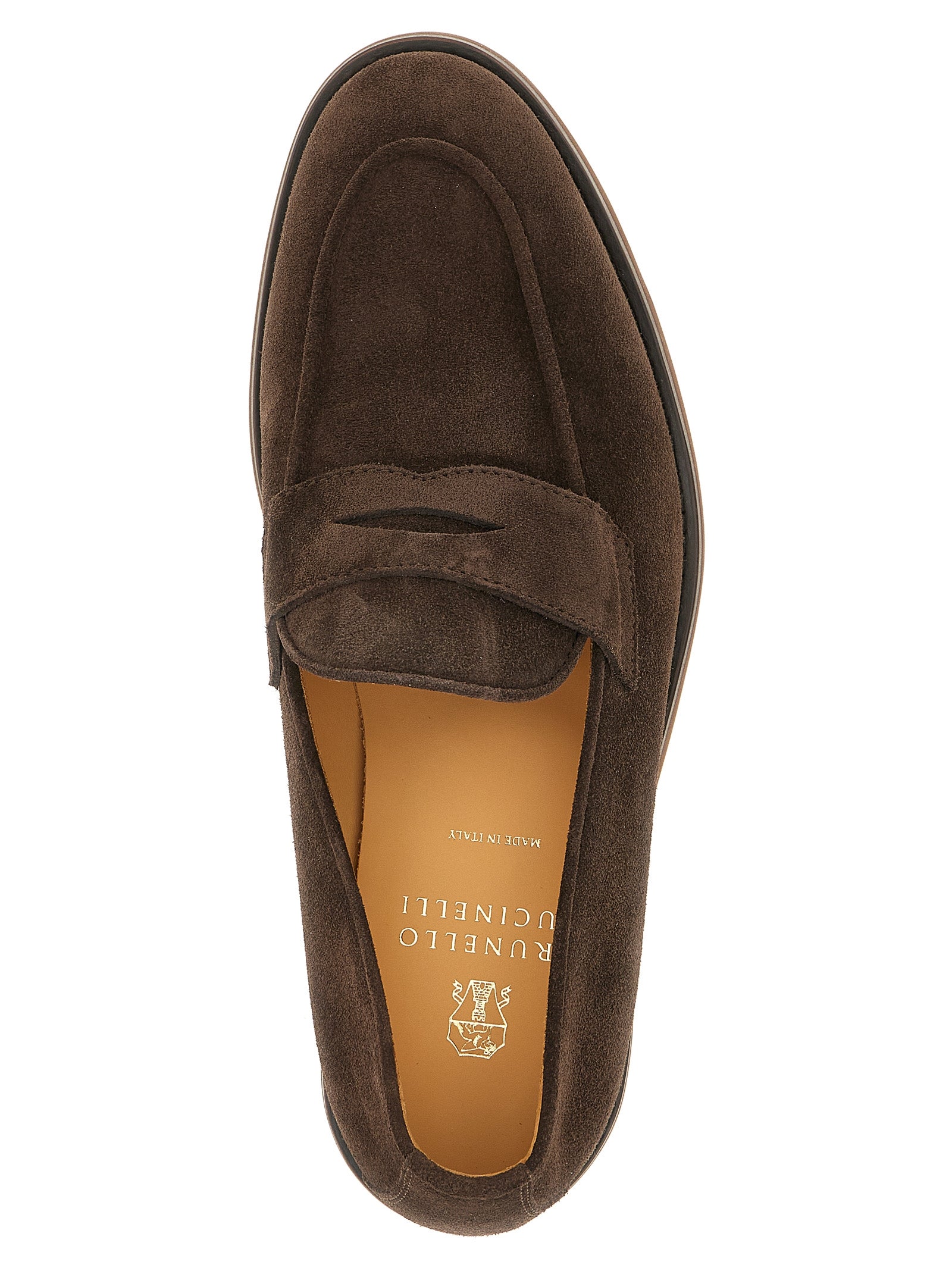 Brunello Cucinelli Braune Kalbsleder-Slipper