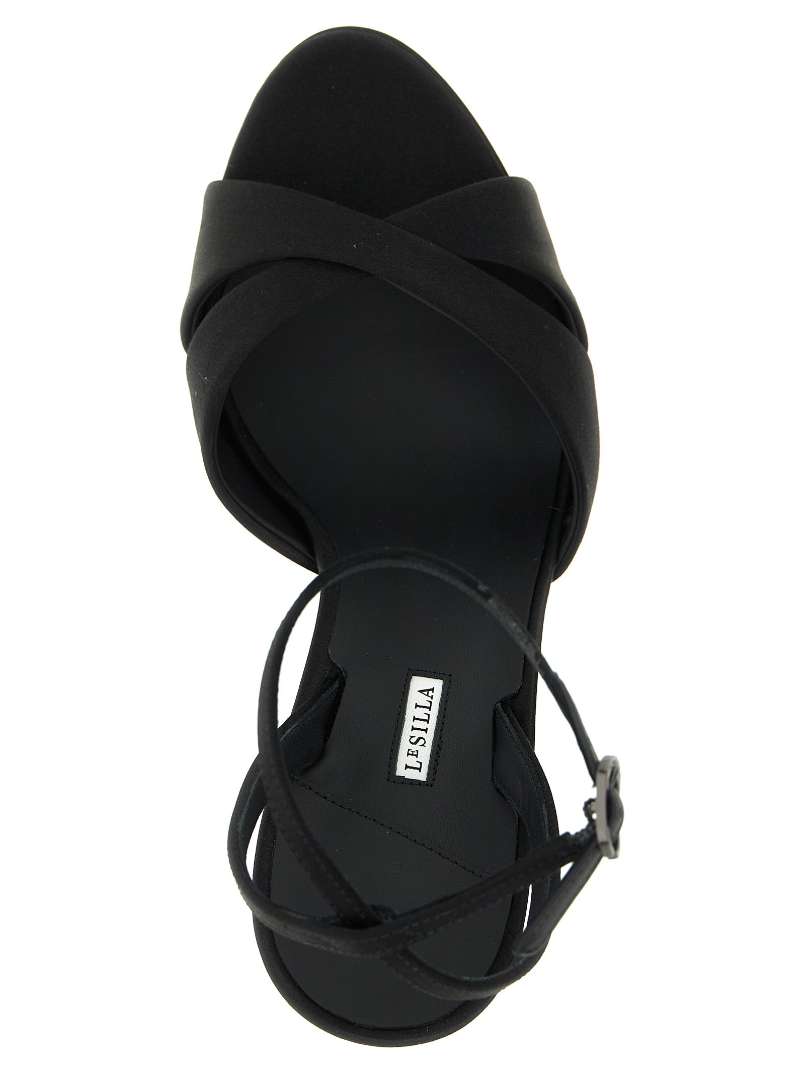 LE SILLA Schwarze Sandalen mit Stilettoabsatz aus Viskose