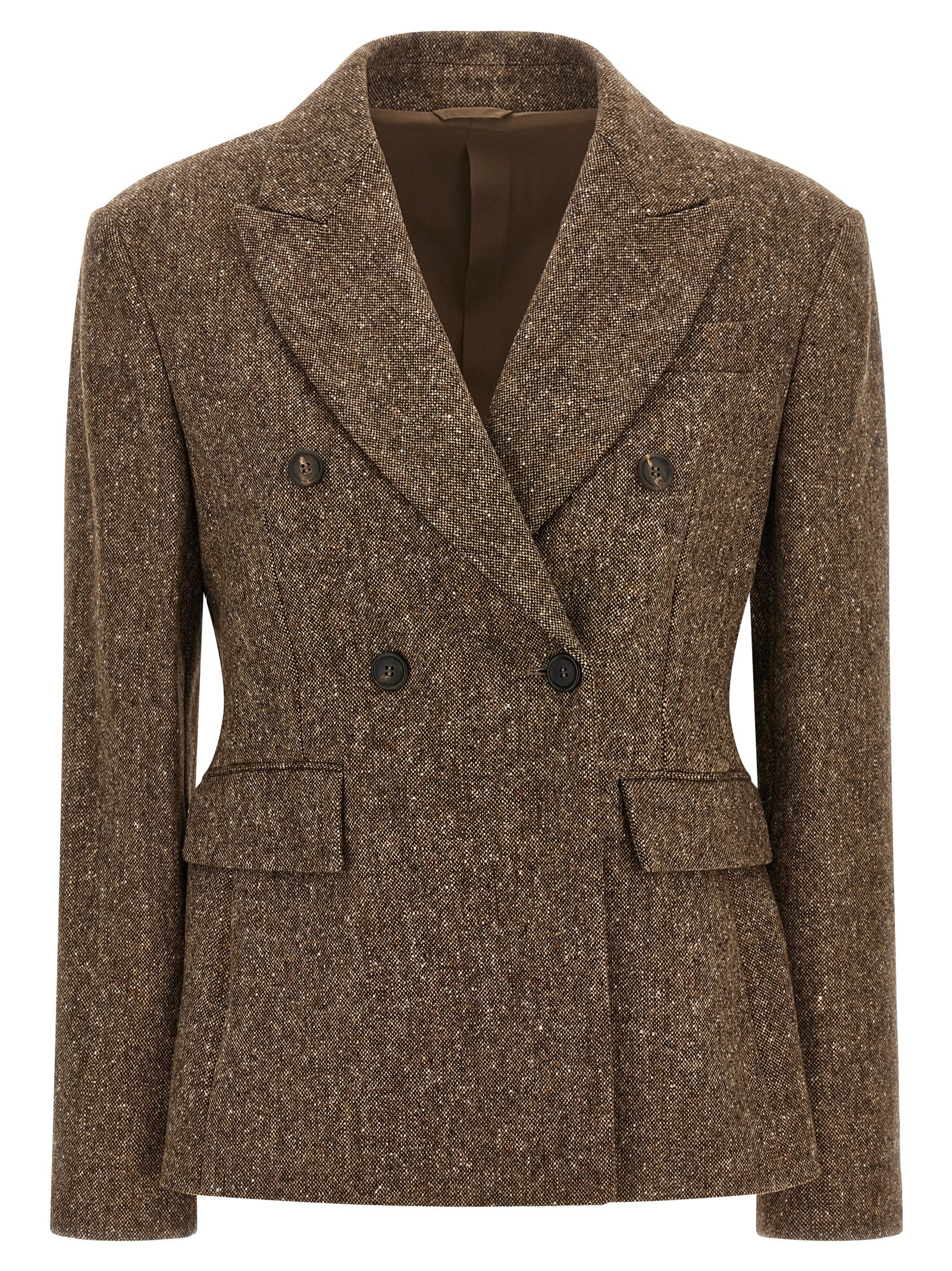 Brunello Cucinelli Brauner Blazer aus reiner Schurwolle