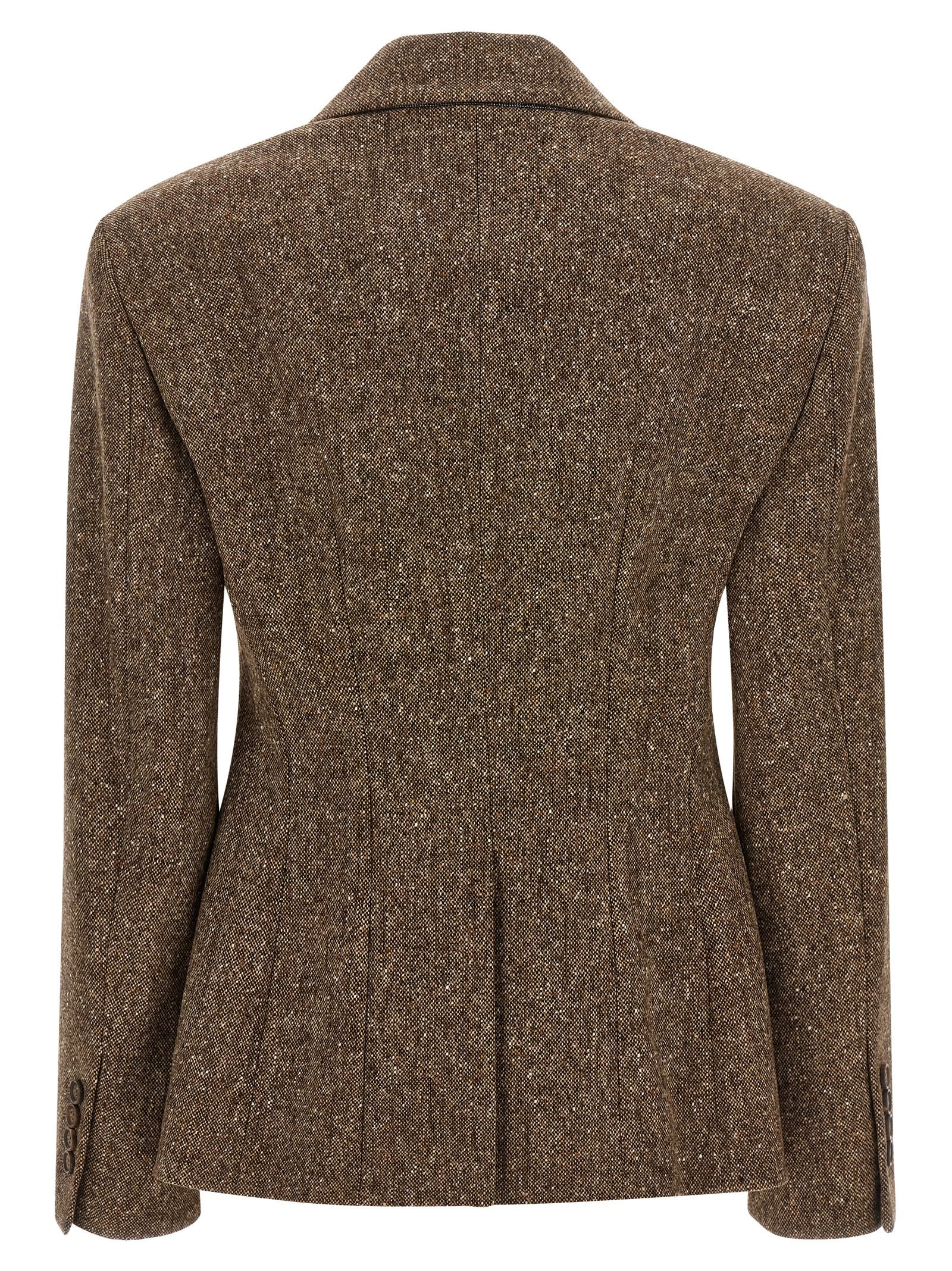 Brunello Cucinelli Brauner Blazer aus reiner Schurwolle