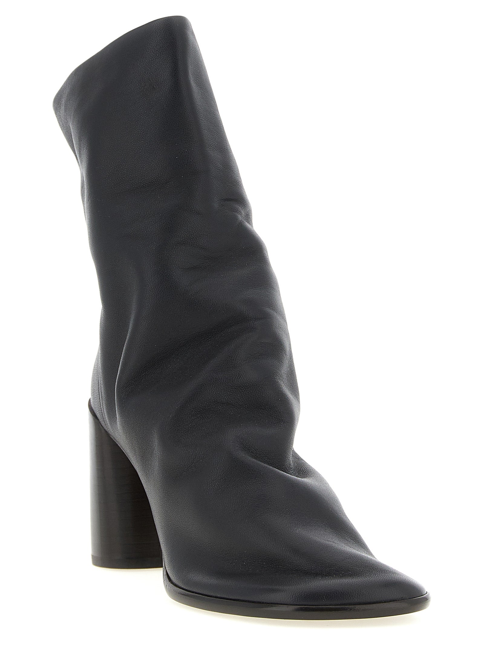 Lemaire Braune Stiefeletten aus Ziegenleder